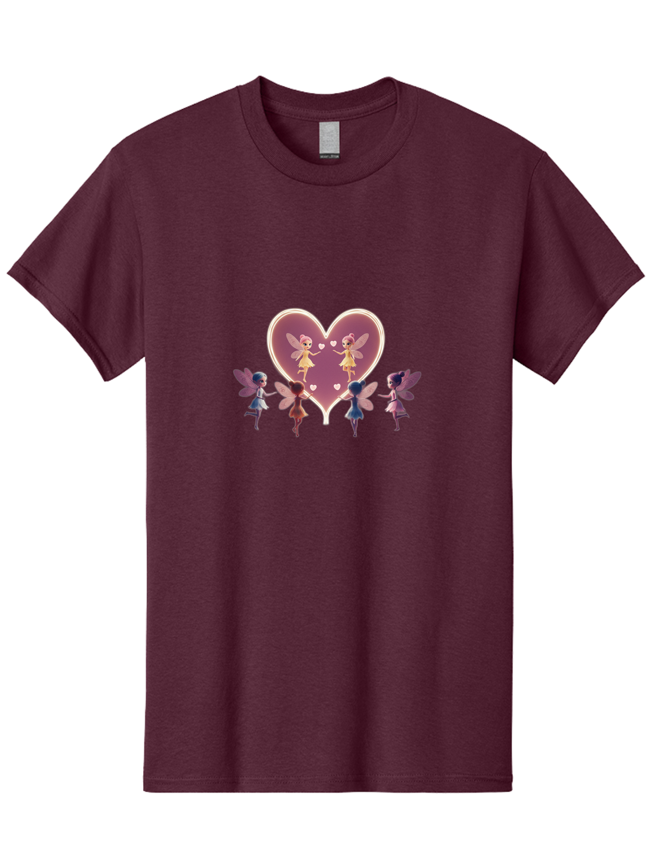 Fairies-Dancing-Around-Two-Fairies-In-Heart Men'S Graphic Tee, 100% Cotton, Comfortable Casual Summer Wear, Machine Washable, Vintage Camera, Old Camera, Antique Camera, Black Camera, Classic Photography, Photography Equipment, Bai785