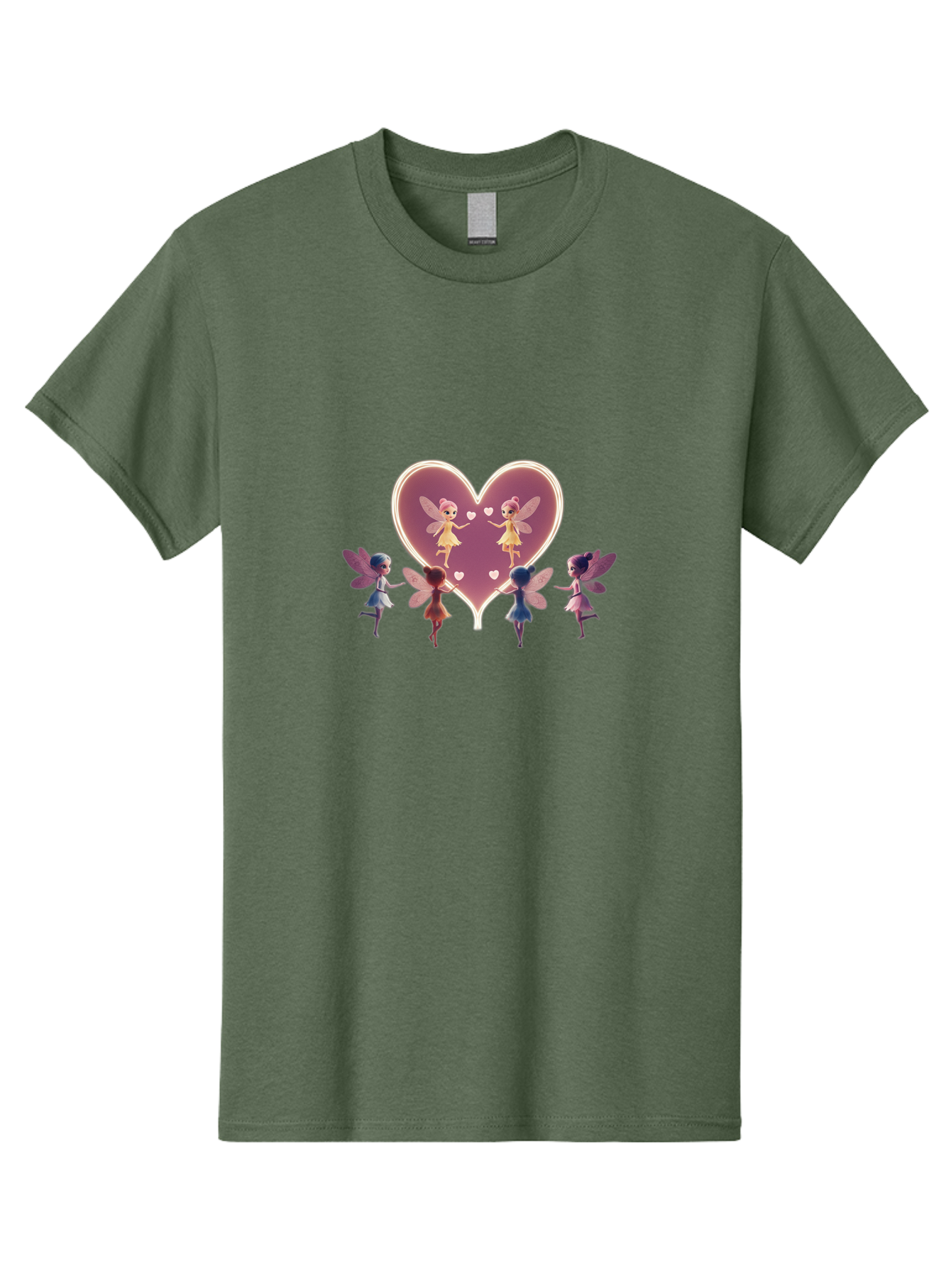 Fairies-Dancing-Around-Two-Fairies-In-Heart Men'S Graphic Tee, 100% Cotton, Comfortable Casual Summer Wear, Machine Washable, Vintage Camera, Old Camera, Antique Camera, Black Camera, Classic Photography, Photography Equipment, Bai785