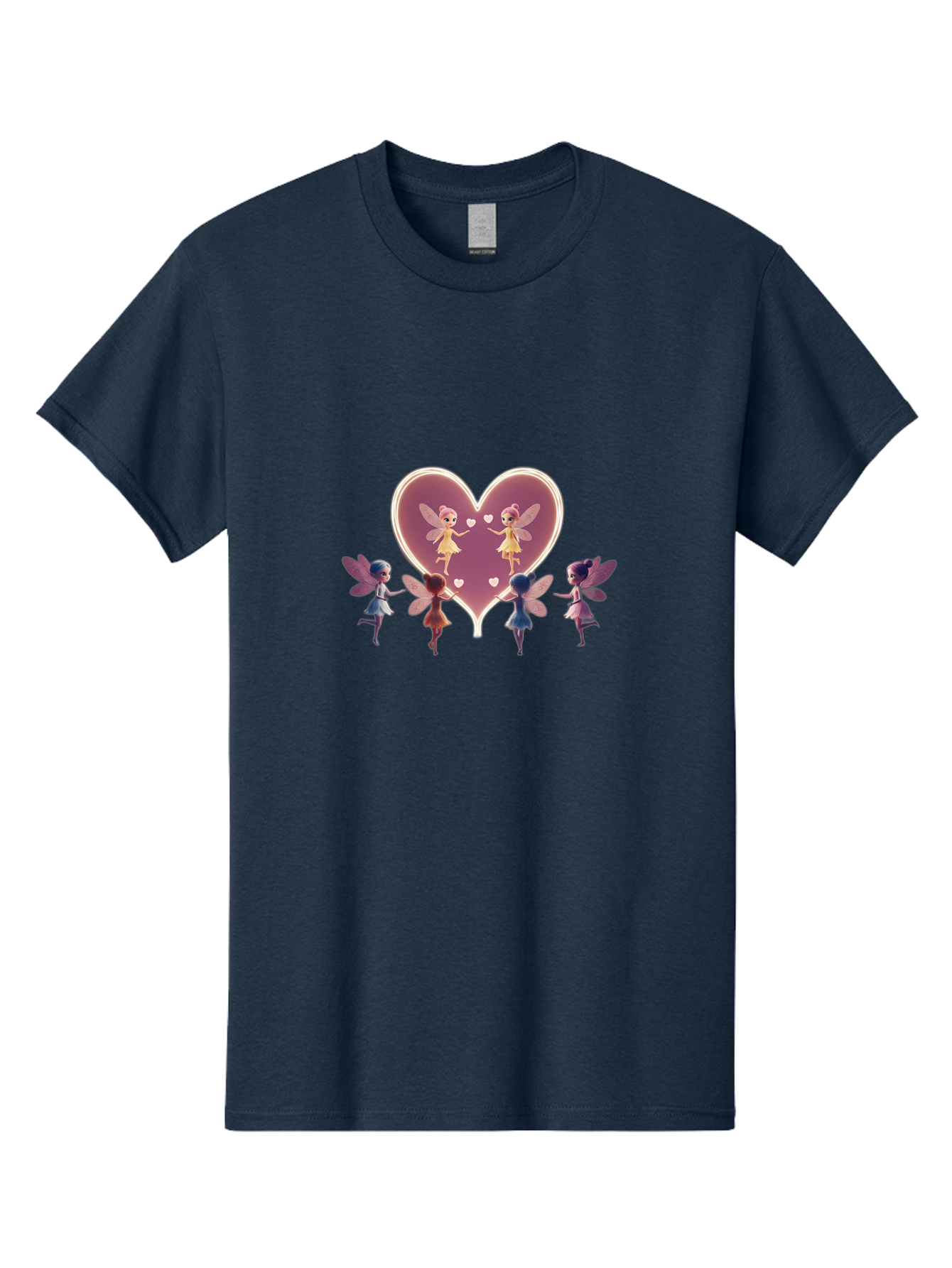 Fairies-Dancing-Around-Two-Fairies-In-Heart Men'S Graphic Tee, 100% Cotton, Comfortable Casual Summer Wear, Machine Washable, Vintage Camera, Old Camera, Antique Camera, Black Camera, Classic Photography, Photography Equipment, Bai785