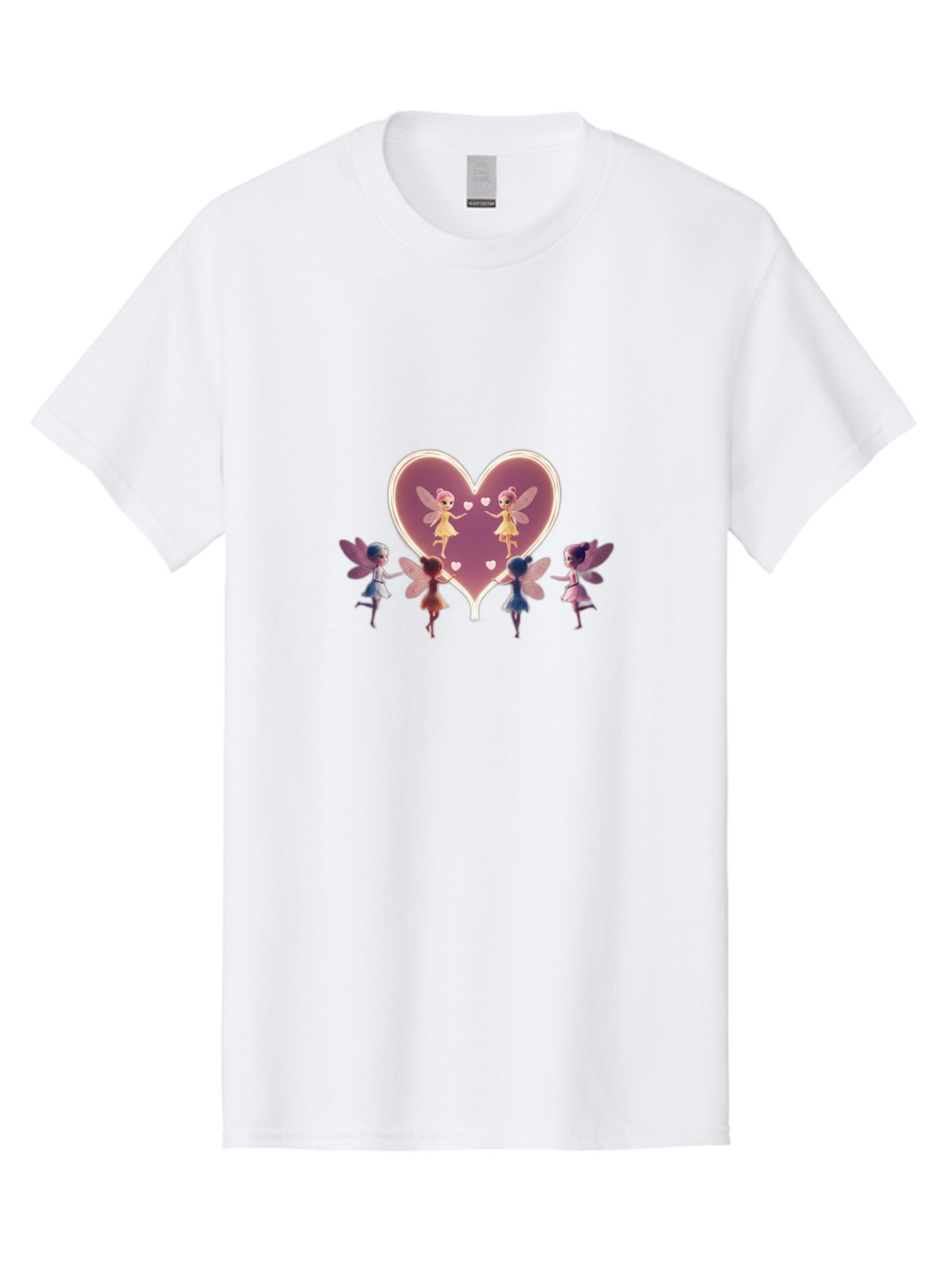 Fairies-Dancing-Around-Two-Fairies-In-Heart Men'S Graphic Tee, 100% Cotton, Comfortable Casual Summer Wear, Machine Washable, Vintage Camera, Old Camera, Antique Camera, Black Camera, Classic Photography, Photography Equipment, Bai785