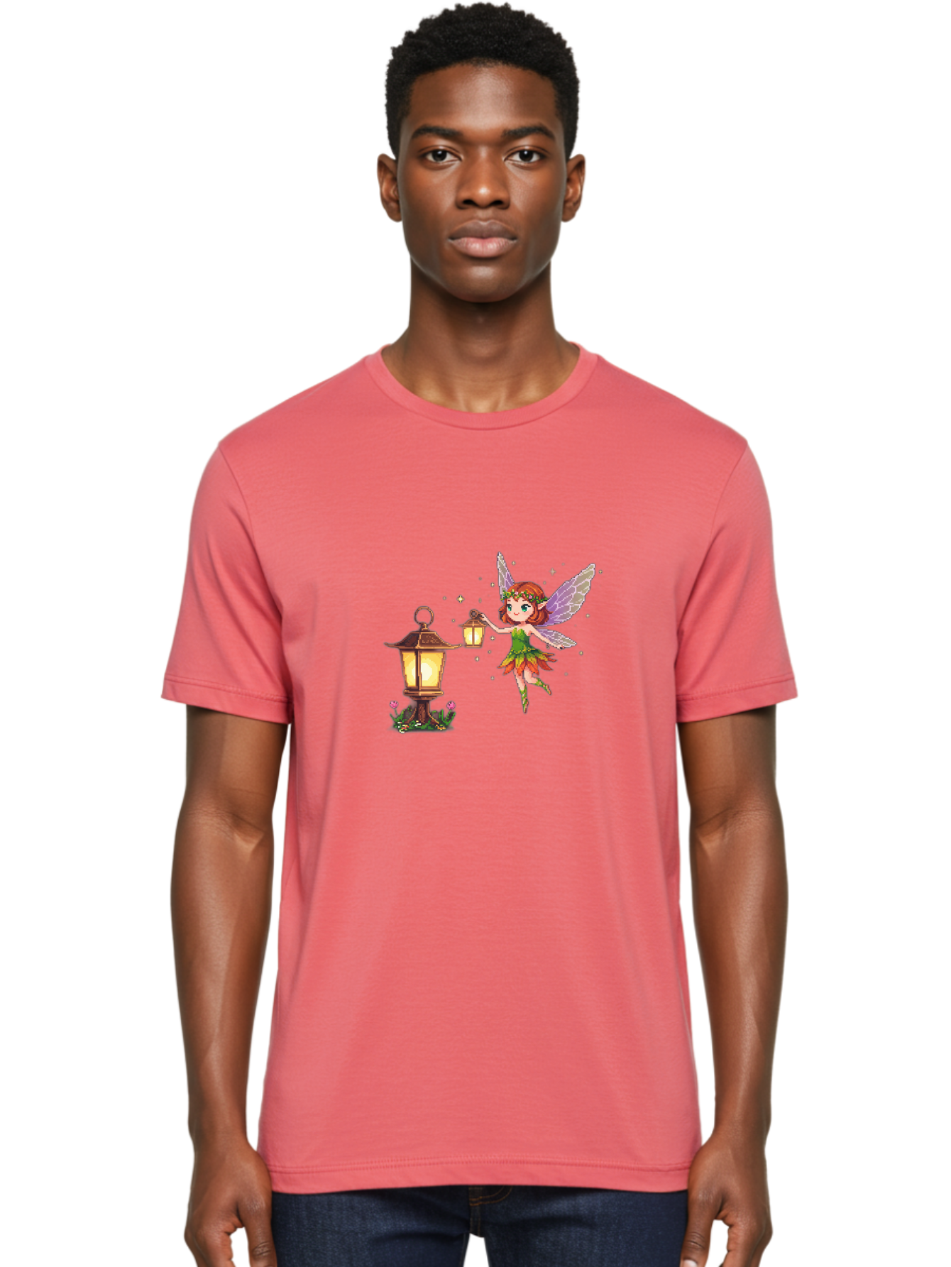 Fairy-With-Lantern-2 Men'S Graphic Tee, 100% Cotton, Comfortable Casual Summer Wear, Machine Washable, Vintage Camera, Old Camera, Antique Camera, Black Camera, Classic Photography, Photography Equipment, Nostalgic Device, Film Camera, Bai799