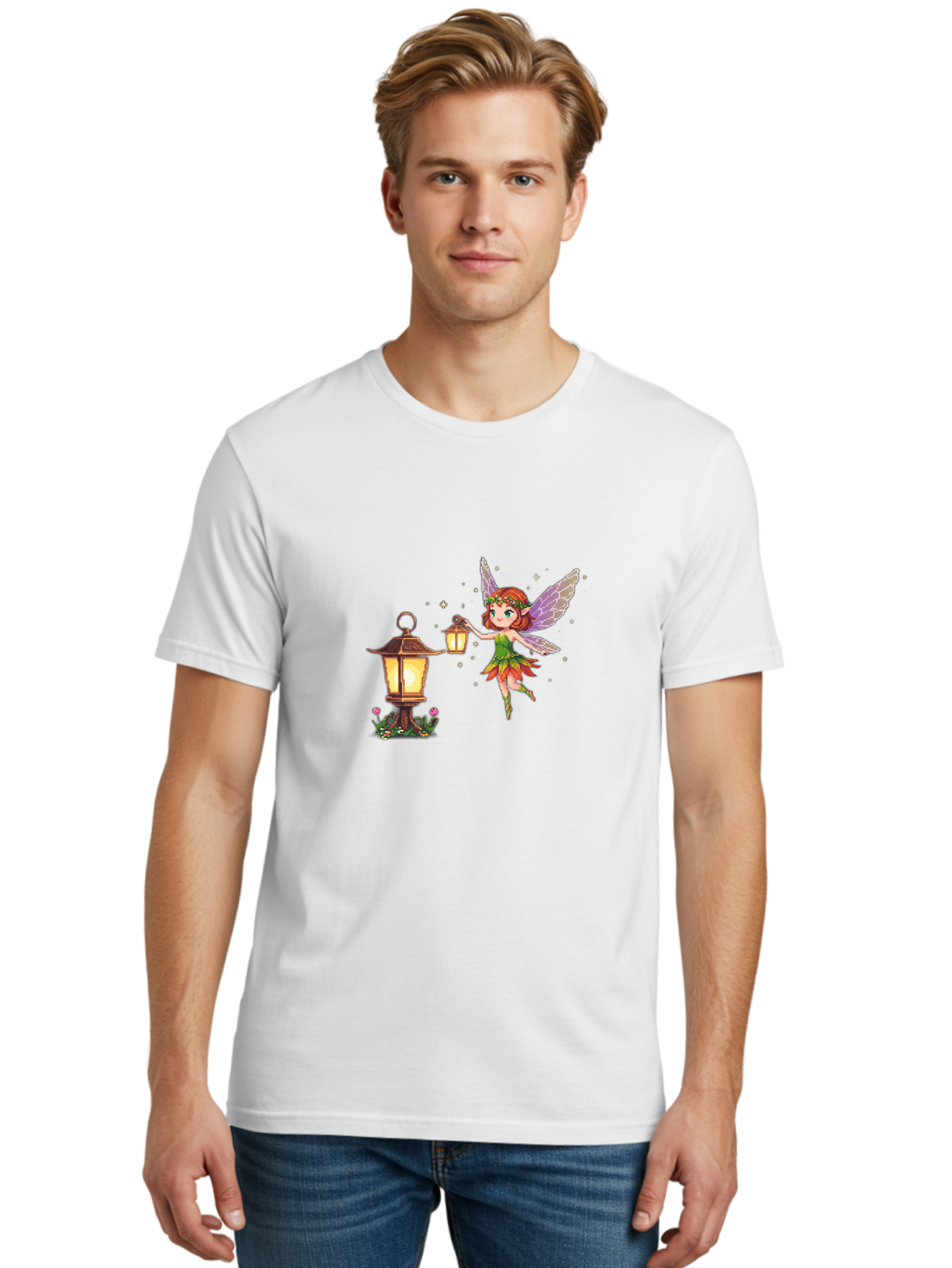 Fairy-With-Lantern-2 Men'S Graphic Tee, 100% Cotton, Comfortable Casual Summer Wear, Machine Washable, Vintage Camera, Old Camera, Antique Camera, Black Camera, Classic Photography, Photography Equipment, Nostalgic Device, Film Camera, Bai799