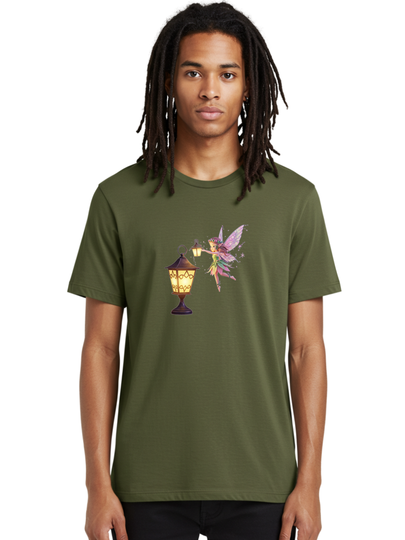 Fairy-With-Lantern-3 Men'S Graphic Tee, 100% Cotton, Comfortable Casual Summer Wear, Machine Washable, Vintage Camera, Old Camera, Antique Camera, Black Camera, Classic Photography, Photography Equipment, Nostalgic Device, Film Camera, Bai800