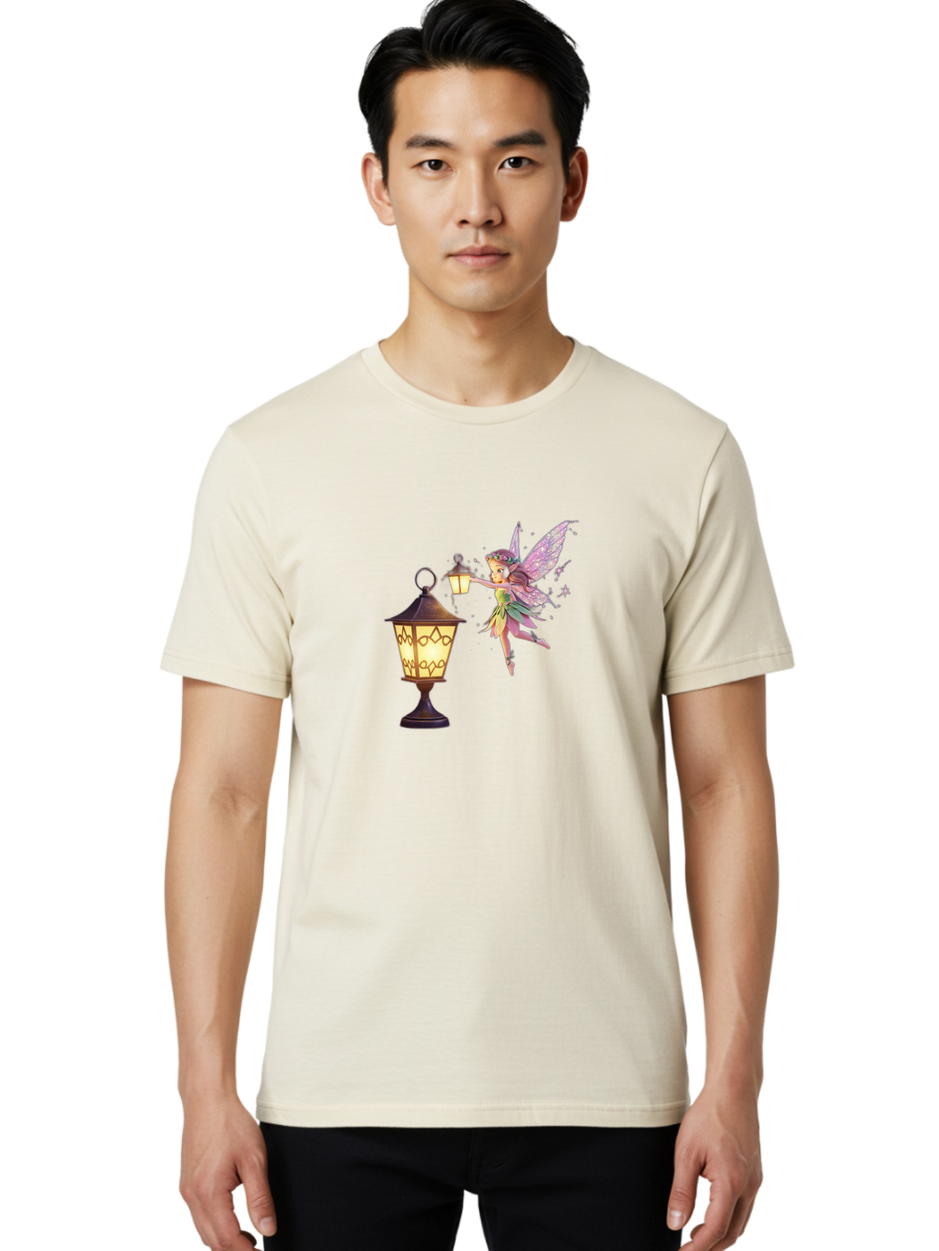 Fairy-With-Lantern-3 Men'S Graphic Tee, 100% Cotton, Comfortable Casual Summer Wear, Machine Washable, Vintage Camera, Old Camera, Antique Camera, Black Camera, Classic Photography, Photography Equipment, Nostalgic Device, Film Camera, Bai800