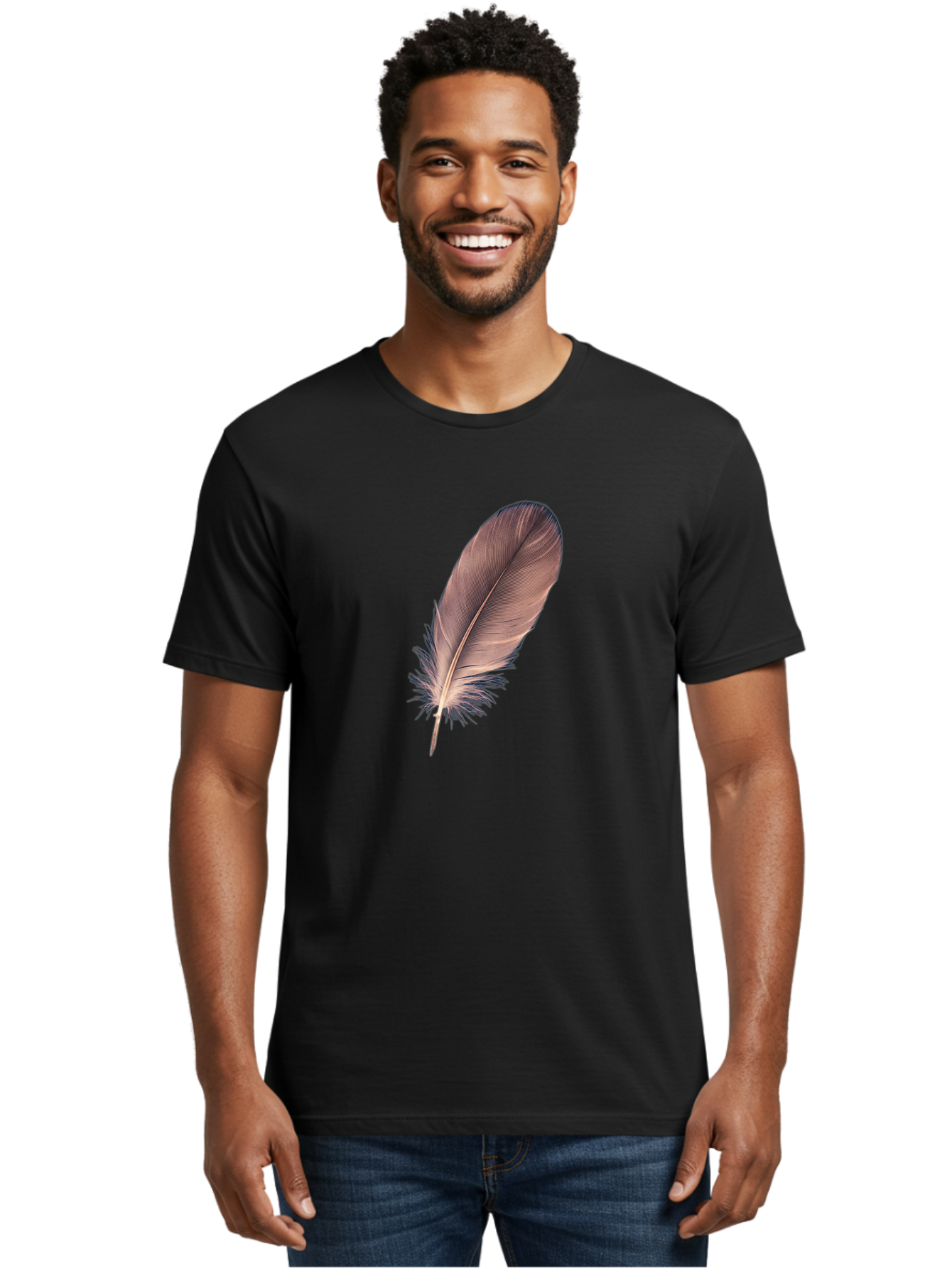 Feather-1 Men'S Graphic Tee, 100% Cotton, Comfortable Casual Summer Wear, Machine Washable, Vintage Camera, Old Camera, Antique Camera, Black Camera, Classic Photography, Photography Equipment, Nostalgic Device, Film Camera, Camera Art Bai804