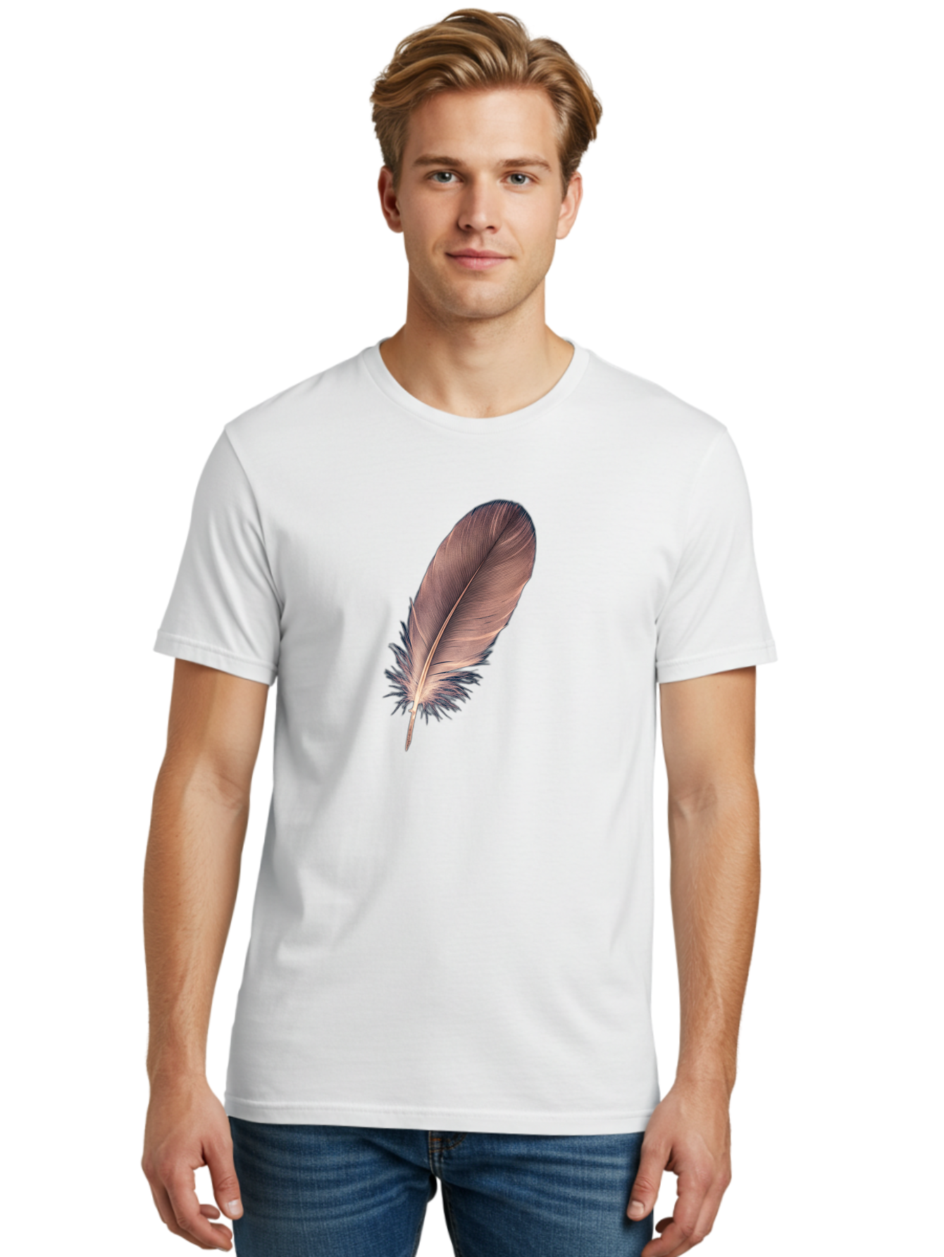 Feather-1 Men'S Graphic Tee, 100% Cotton, Comfortable Casual Summer Wear, Machine Washable, Vintage Camera, Old Camera, Antique Camera, Black Camera, Classic Photography, Photography Equipment, Nostalgic Device, Film Camera, Camera Art Bai804