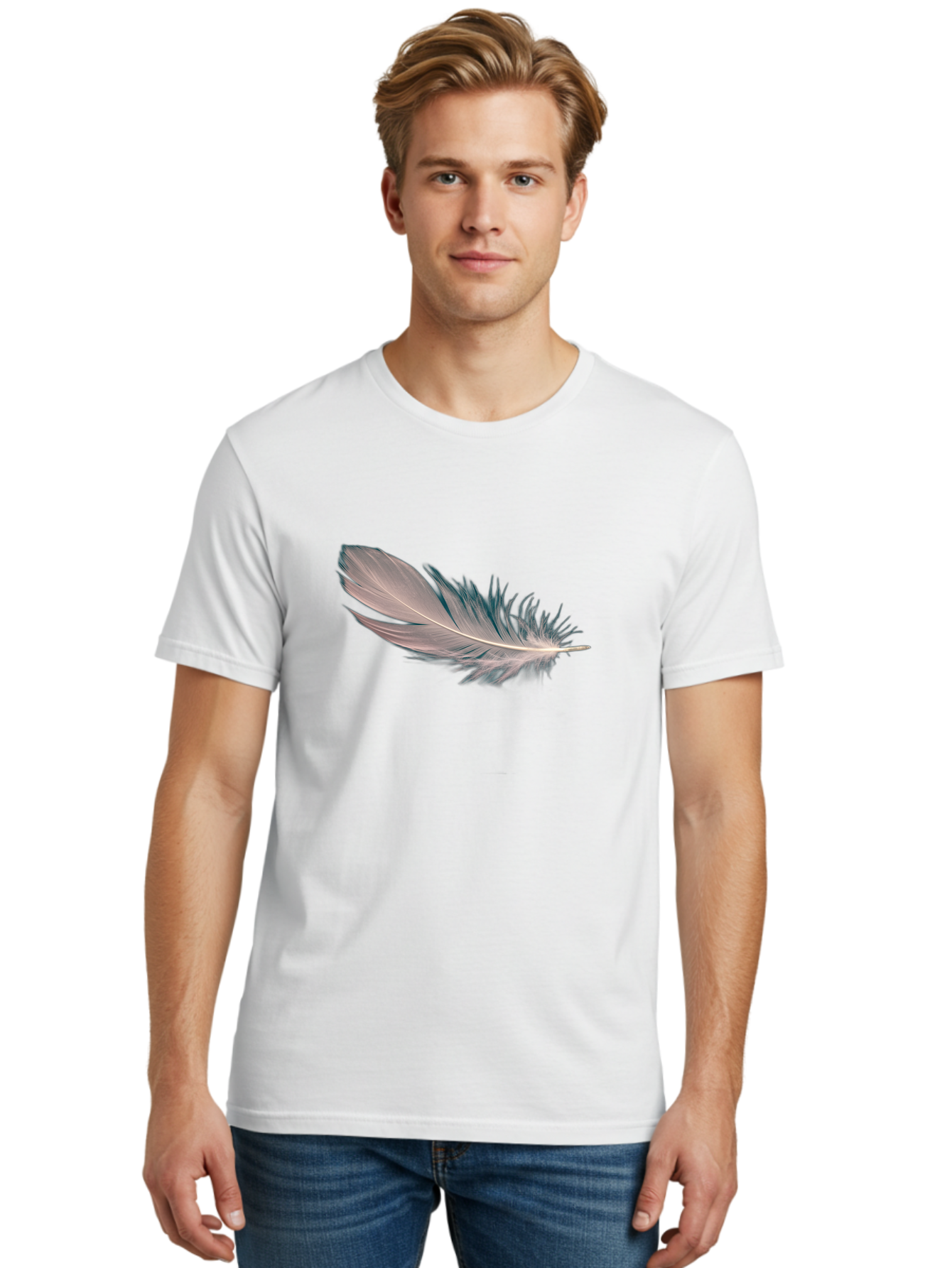 Feather-2 Men'S Graphic Tee, 100% Cotton, Comfortable Casual Summer Wear, Machine Washable, Vintage Camera, Old Camera, Antique Camera, Black Camera, Classic Photography, Photography Equipment, Nostalgic Device, Film Camera, Camera Art Bai805
