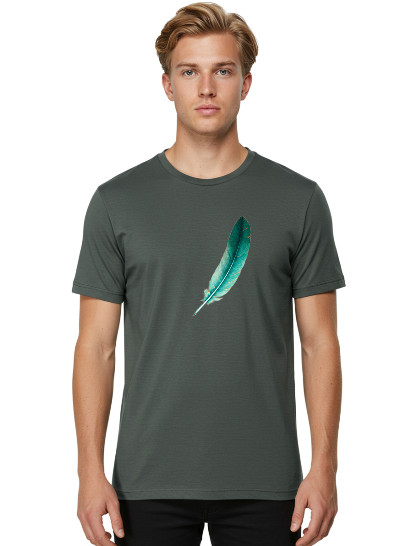 Feather-5 Men'S Graphic Tee, 100% Cotton, Comfortable Casual Summer Wear, Machine Washable, Vintage Camera, Old Camera, Antique Camera, Black Camera, Classic Photography, Photography Equipment, Nostalgic Device, Film Camera, Camera Art Bai808