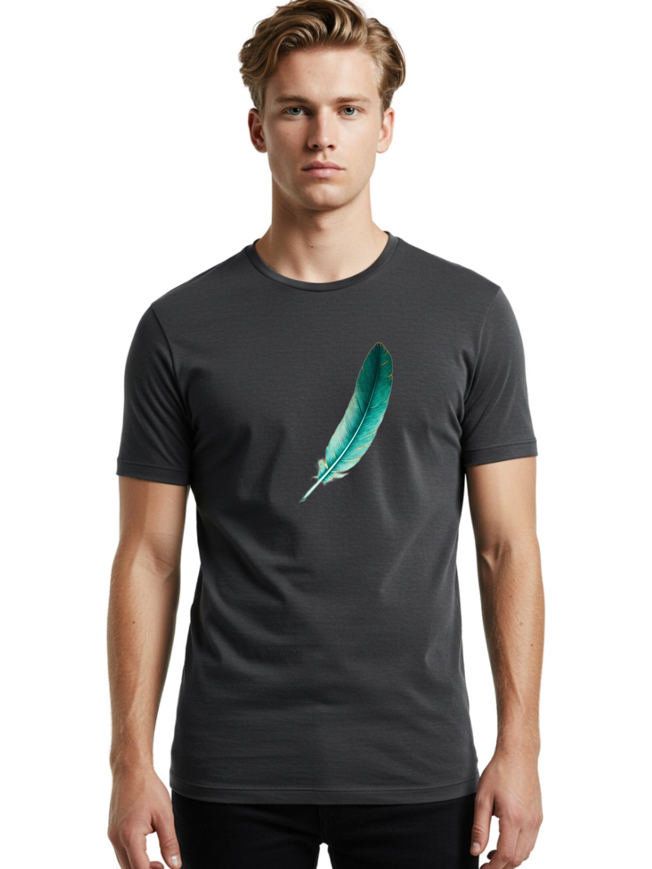 Feather-5 Men'S Graphic Tee, 100% Cotton, Comfortable Casual Summer Wear, Machine Washable, Vintage Camera, Old Camera, Antique Camera, Black Camera, Classic Photography, Photography Equipment, Nostalgic Device, Film Camera, Camera Art Bai808