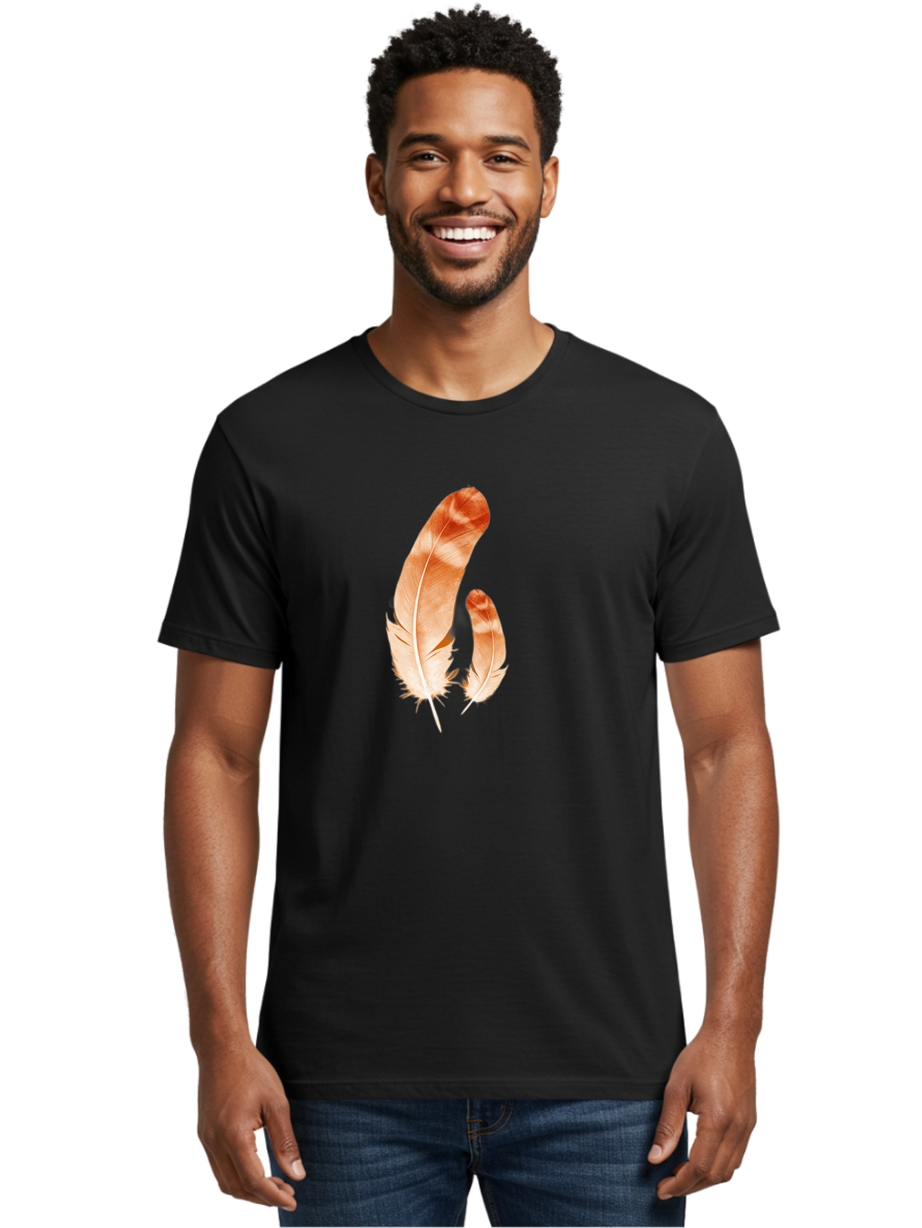 Feathers-1 Men'S Graphic Tee, 100% Cotton, Comfortable Casual Summer Wear, Machine Washable, Vintage Camera, Old Camera, Antique Camera, Black Camera, Classic Photography, Photography Equipment, Nostalgic Device, Film Camera, Camera Art Bai812