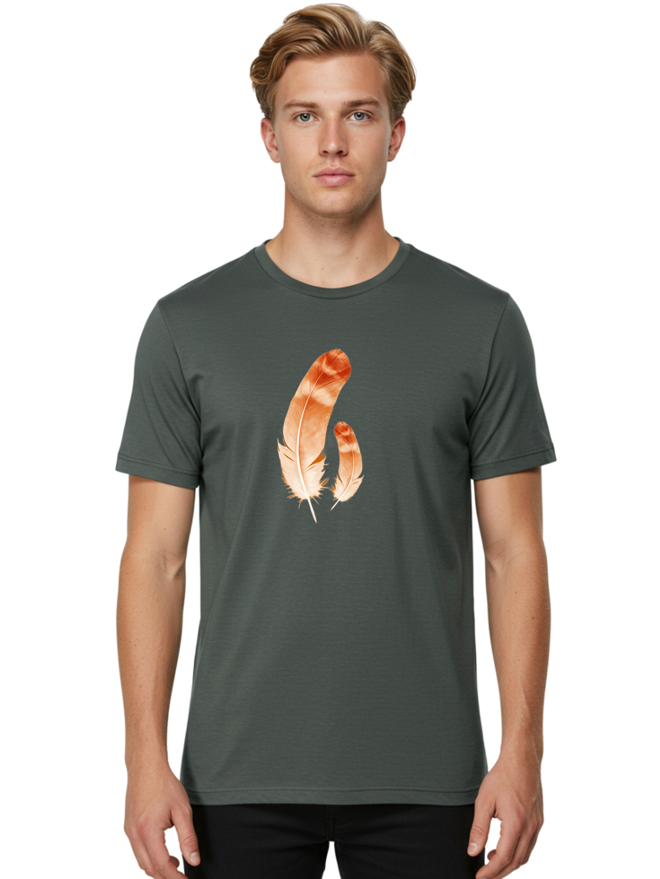 Feathers-1 Men'S Graphic Tee, 100% Cotton, Comfortable Casual Summer Wear, Machine Washable, Vintage Camera, Old Camera, Antique Camera, Black Camera, Classic Photography, Photography Equipment, Nostalgic Device, Film Camera, Camera Art Bai812