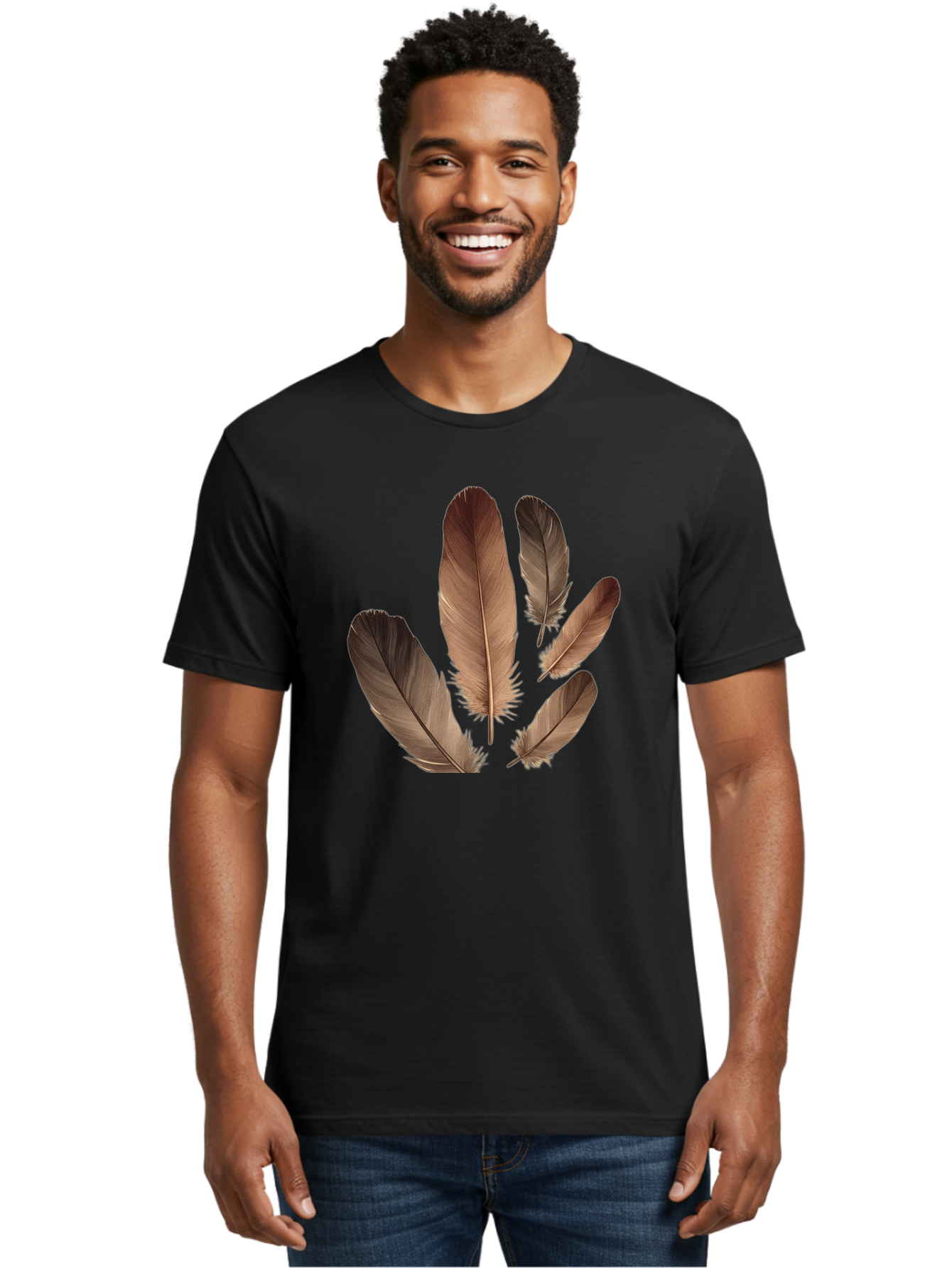 Feathers-10 Men'S Graphic Tee, 100% Cotton, Comfortable Casual Summer Wear, Machine Washable, Vintage Camera, Old Camera, Antique Camera, Black Camera, Classic Photography, Photography Equipment, Nostalgic Device, Film Camera, Camera Art Bai813