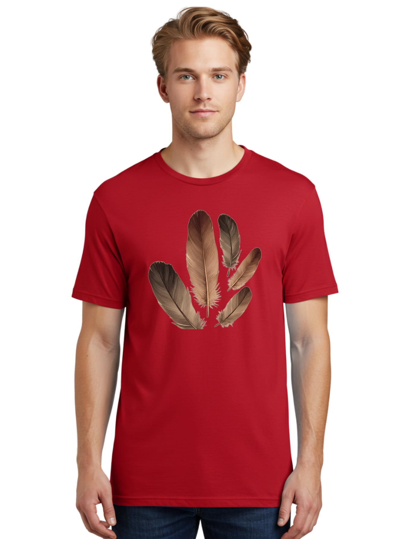 Feathers-10 Men'S Graphic Tee, 100% Cotton, Comfortable Casual Summer Wear, Machine Washable, Vintage Camera, Old Camera, Antique Camera, Black Camera, Classic Photography, Photography Equipment, Nostalgic Device, Film Camera, Camera Art Bai813