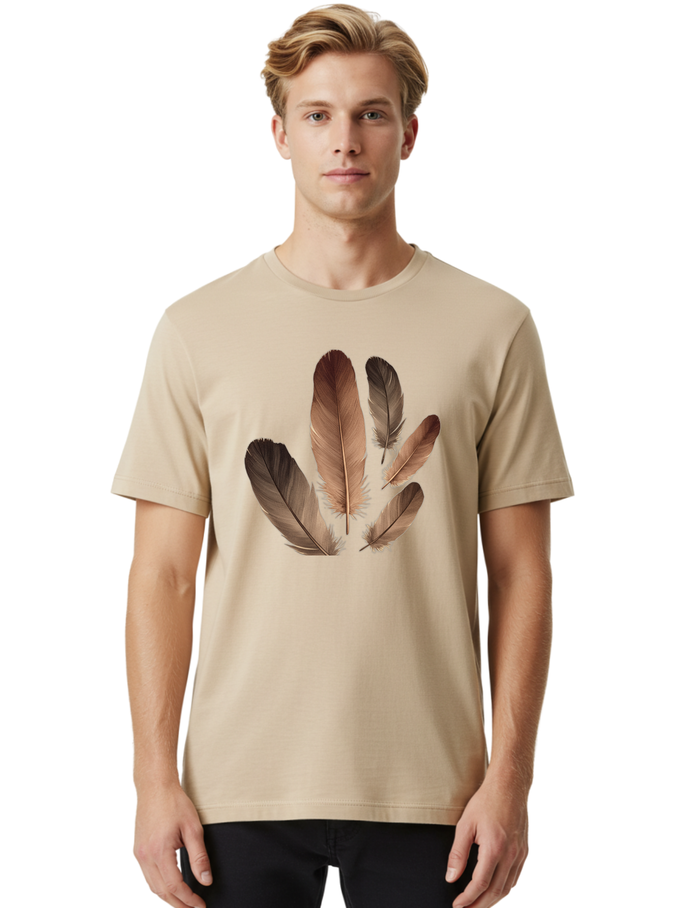 Feathers-10 Men'S Graphic Tee, 100% Cotton, Comfortable Casual Summer Wear, Machine Washable, Vintage Camera, Old Camera, Antique Camera, Black Camera, Classic Photography, Photography Equipment, Nostalgic Device, Film Camera, Camera Art Bai813