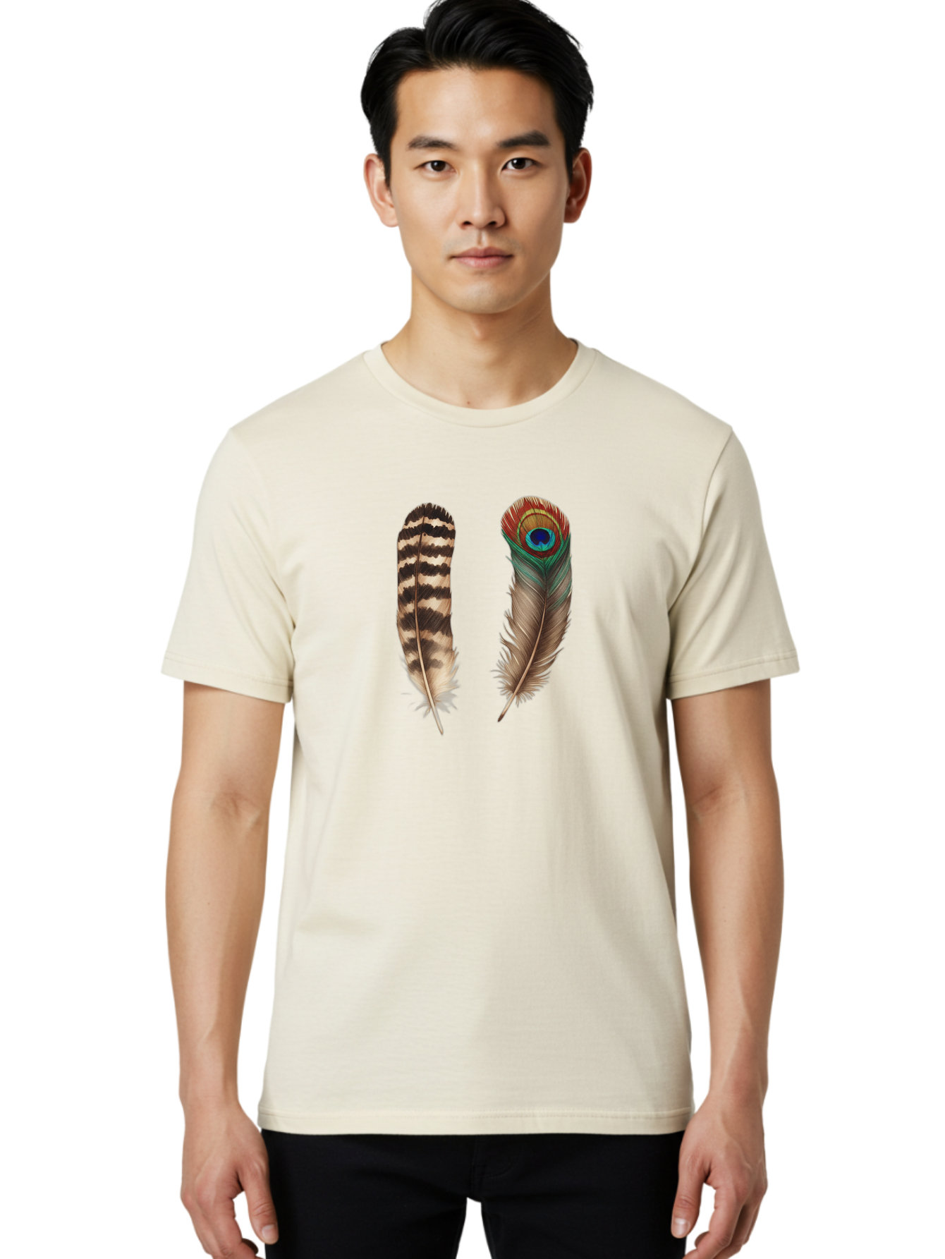 Feathers-11 Men'S Graphic Tee, 100% Cotton, Comfortable Casual Summer Wear, Machine Washable, Vintage Camera, Old Camera, Antique Camera, Black Camera, Classic Photography, Photography Equipment, Nostalgic Device, Film Camera, Camera Art Bai814