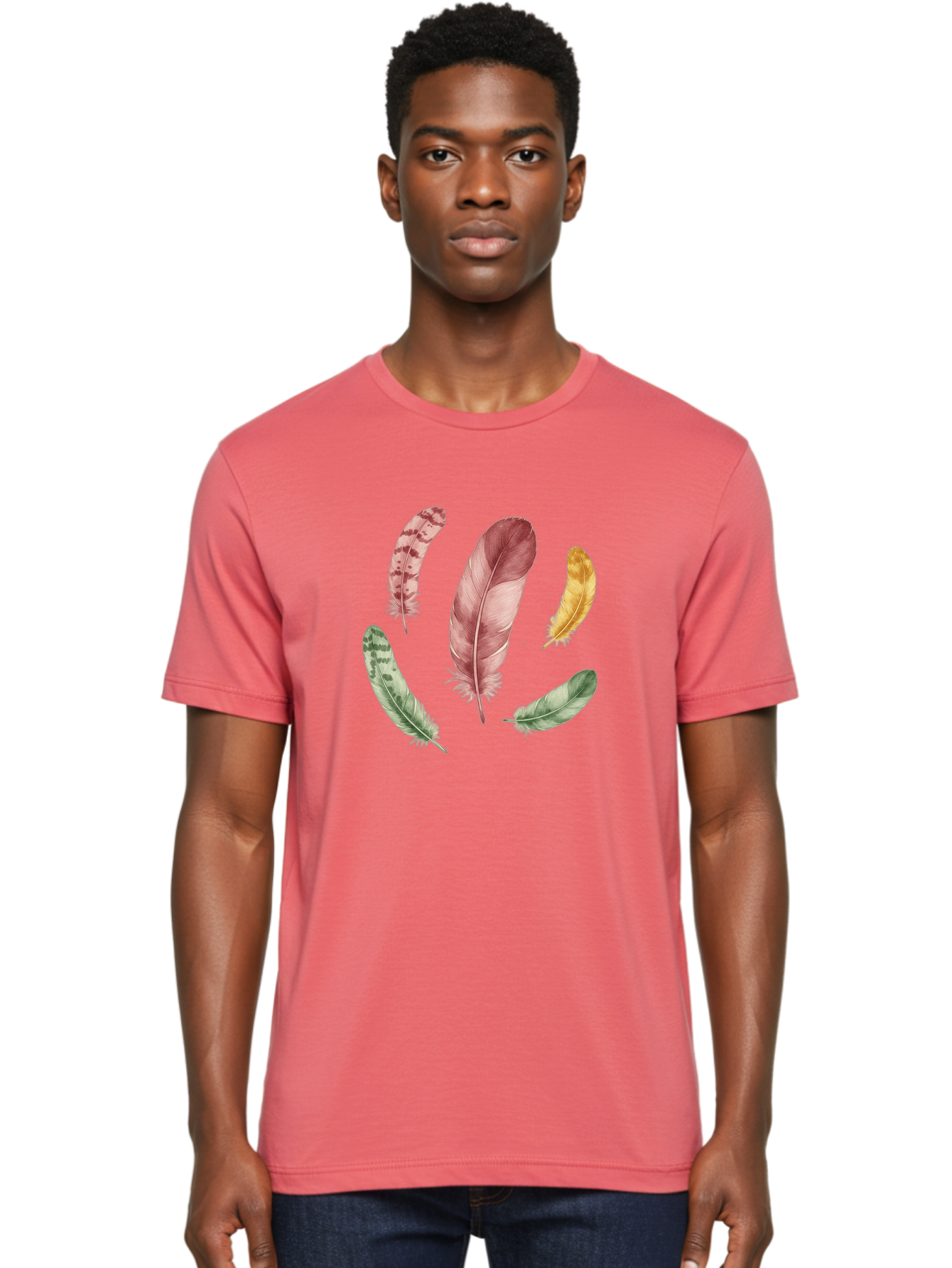 Feathers-12 Men'S Graphic Tee, 100% Cotton, Comfortable Casual Summer Wear, Machine Washable, Vintage Camera, Old Camera, Antique Camera, Black Camera, Classic Photography, Photography Equipment, Nostalgic Device, Film Camera, Camera Art Bai815