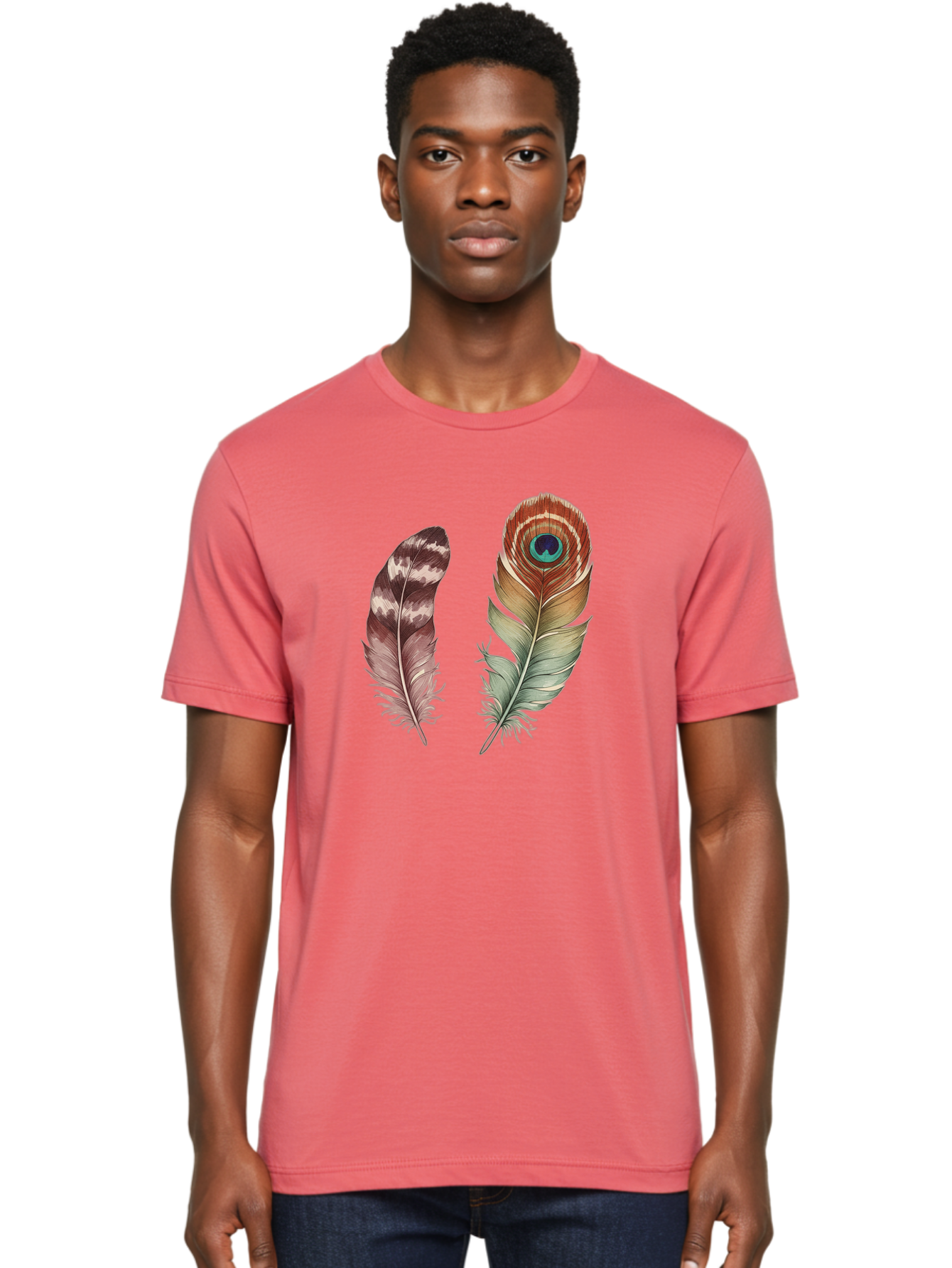 Feathers-13 Men'S Graphic Tee, 100% Cotton, Comfortable Casual Summer Wear, Machine Washable, Vintage Camera, Old Camera, Antique Camera, Black Camera, Classic Photography, Photography Equipment, Nostalgic Device, Film Camera, Camera Art Bai816