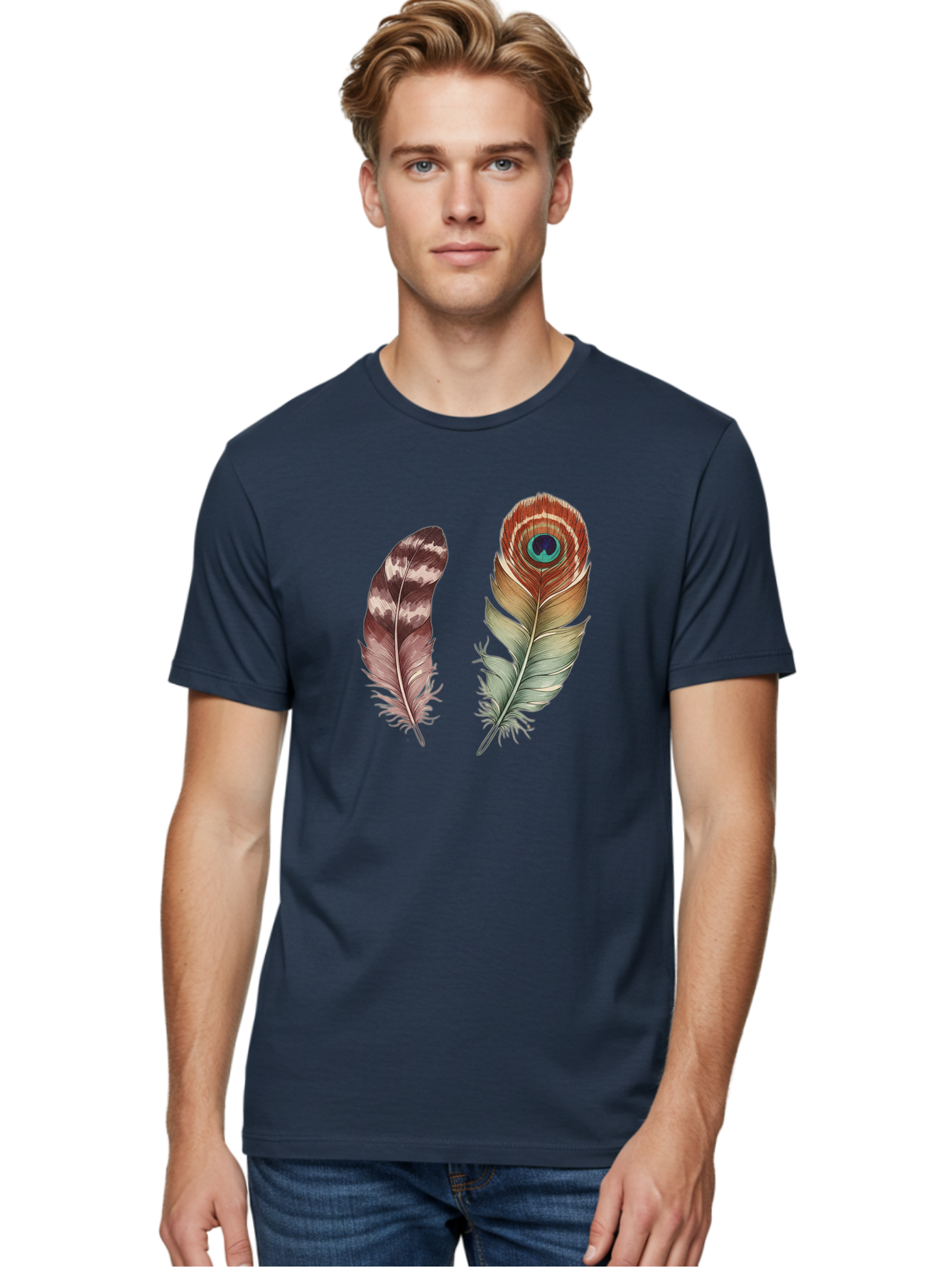 Feathers-13 Men'S Graphic Tee, 100% Cotton, Comfortable Casual Summer Wear, Machine Washable, Vintage Camera, Old Camera, Antique Camera, Black Camera, Classic Photography, Photography Equipment, Nostalgic Device, Film Camera, Camera Art Bai816