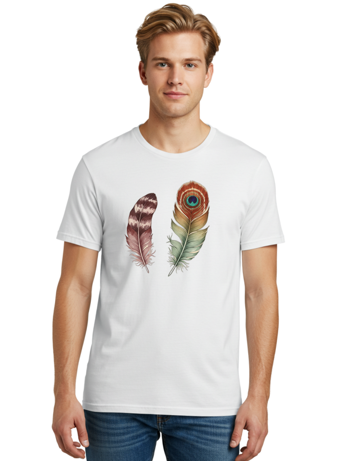 Feathers-13 Men'S Graphic Tee, 100% Cotton, Comfortable Casual Summer Wear, Machine Washable, Vintage Camera, Old Camera, Antique Camera, Black Camera, Classic Photography, Photography Equipment, Nostalgic Device, Film Camera, Camera Art Bai816