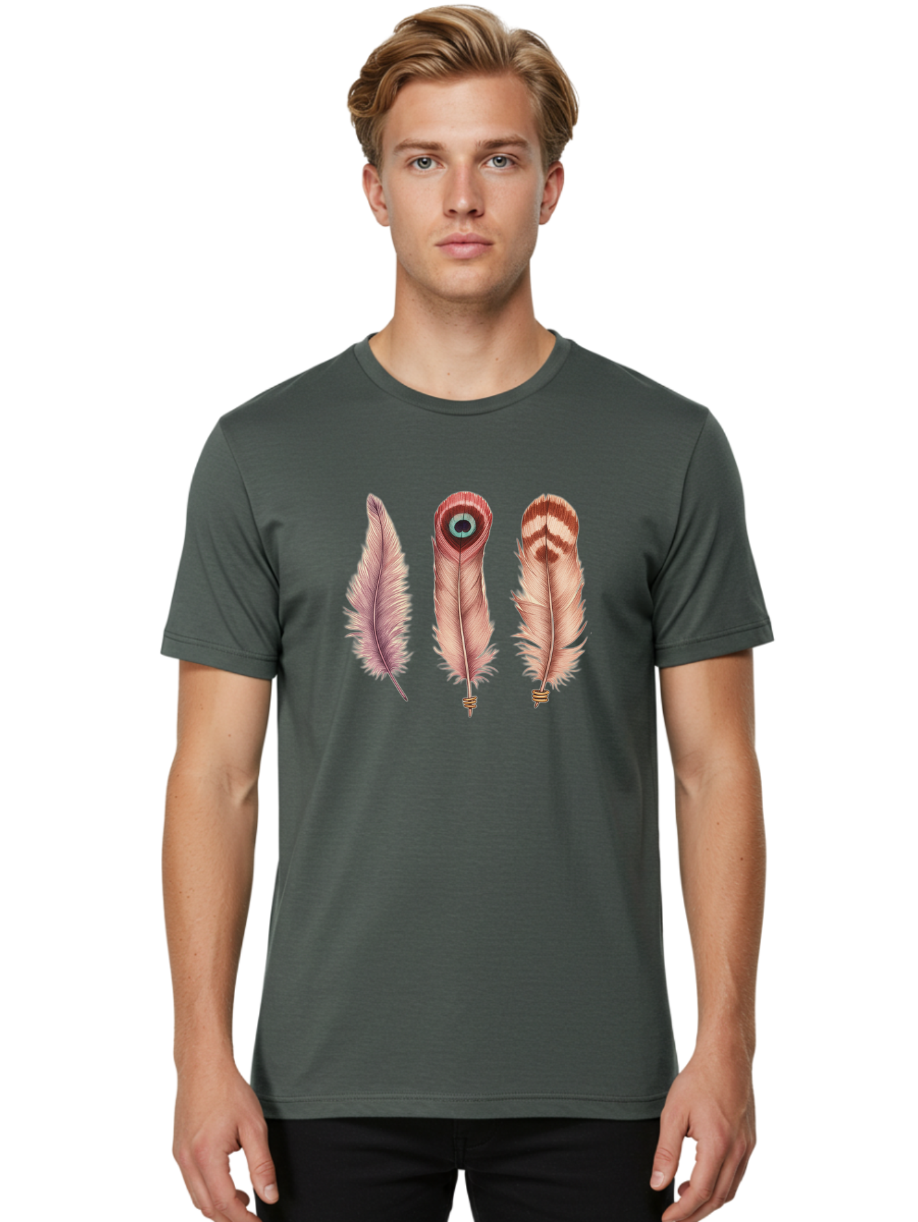 Feathers-14 Men'S Graphic Tee, 100% Cotton, Comfortable Casual Summer Wear, Machine Washable, Vintage Camera, Old Camera, Antique Camera, Black Camera, Classic Photography, Photography Equipment, Nostalgic Device, Film Camera, Camera Art Bai817