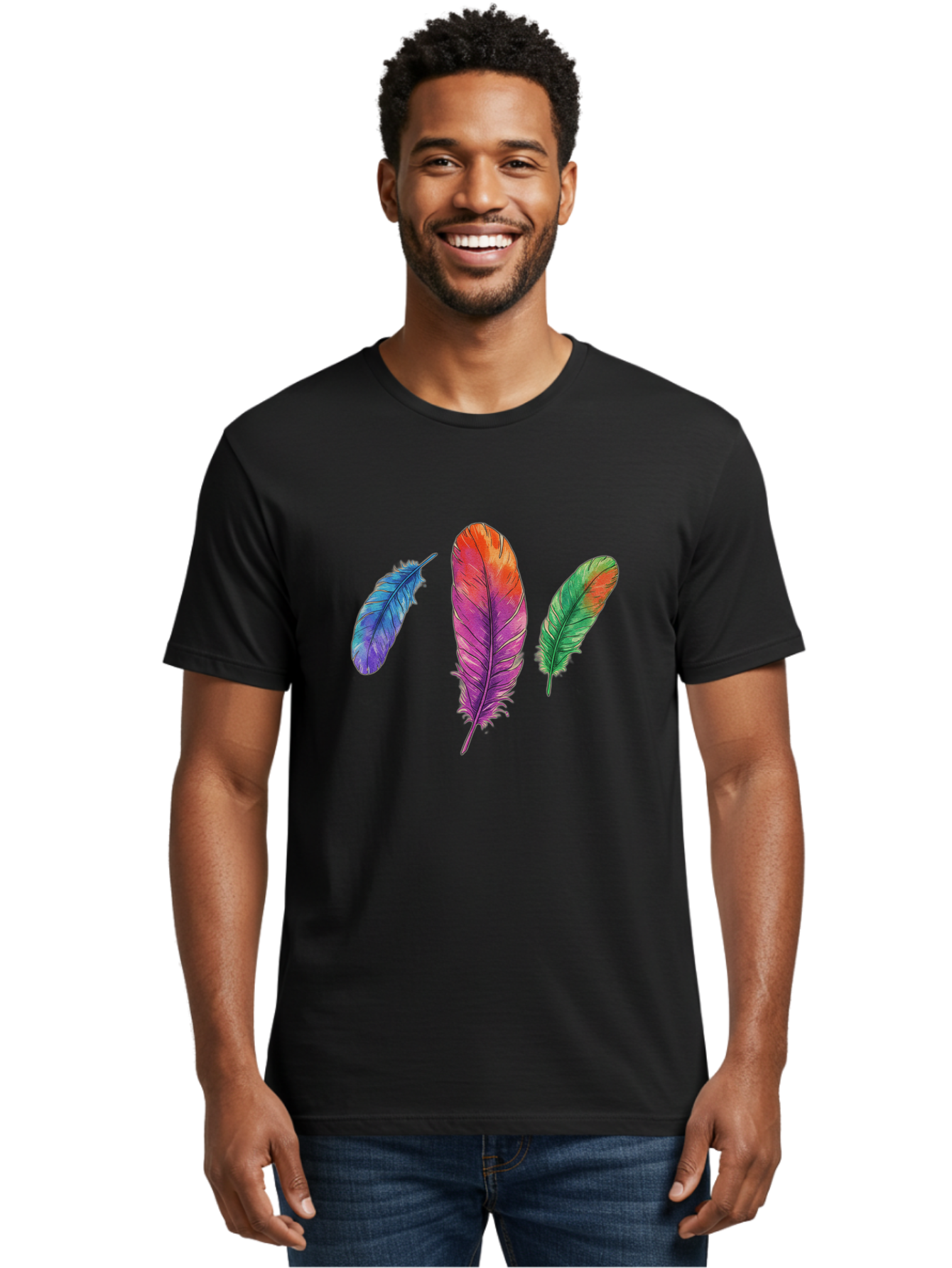 Feathers-16 Men'S Graphic Tee, 100% Cotton, Comfortable Casual Summer Wear, Machine Washable, Vintage Camera, Old Camera, Antique Camera, Black Camera, Classic Photography, Photography Equipment, Nostalgic Device, Film Camera, Camera Art Bai819
