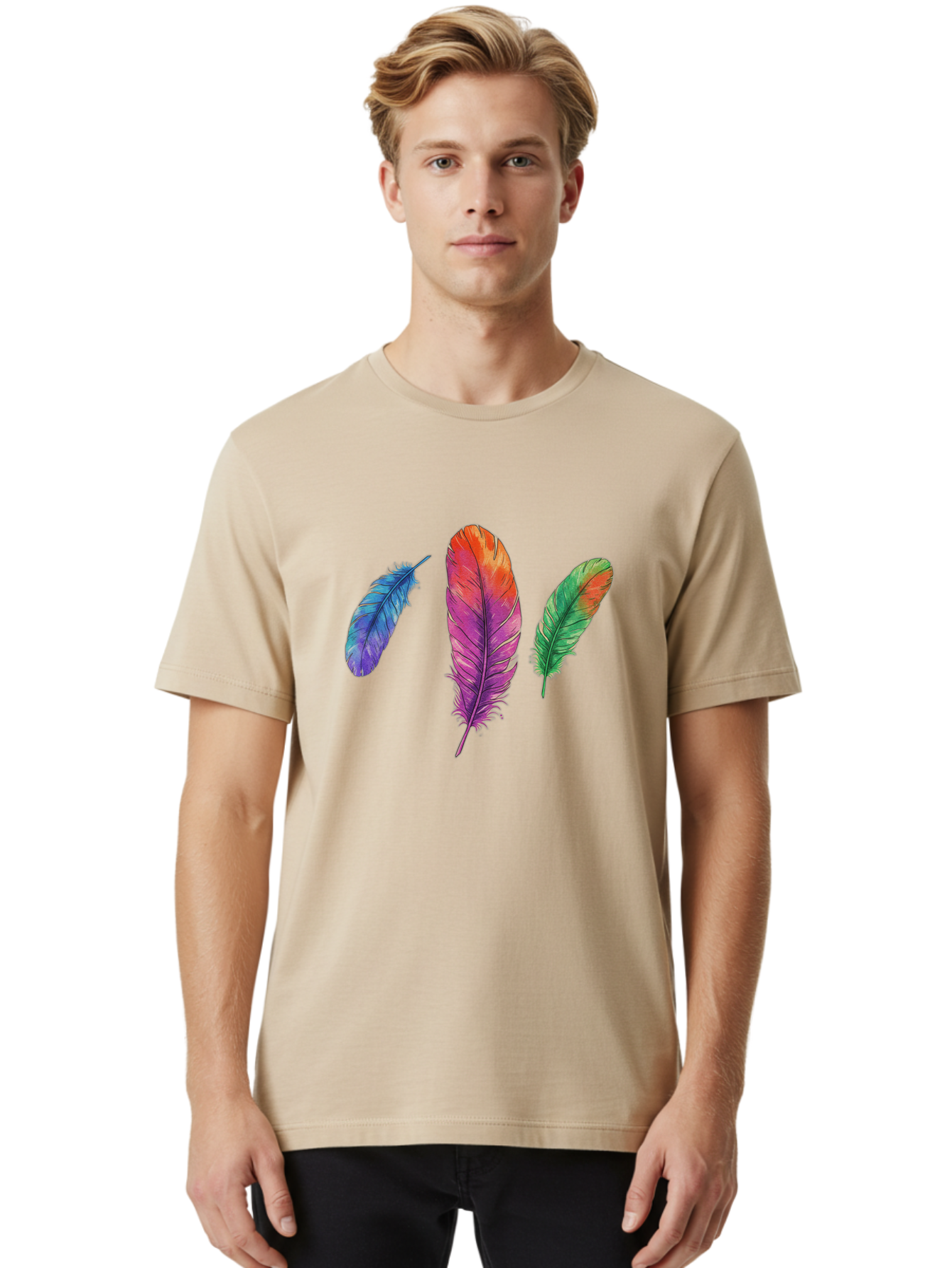 Feathers-16 Men'S Graphic Tee, 100% Cotton, Comfortable Casual Summer Wear, Machine Washable, Vintage Camera, Old Camera, Antique Camera, Black Camera, Classic Photography, Photography Equipment, Nostalgic Device, Film Camera, Camera Art Bai819