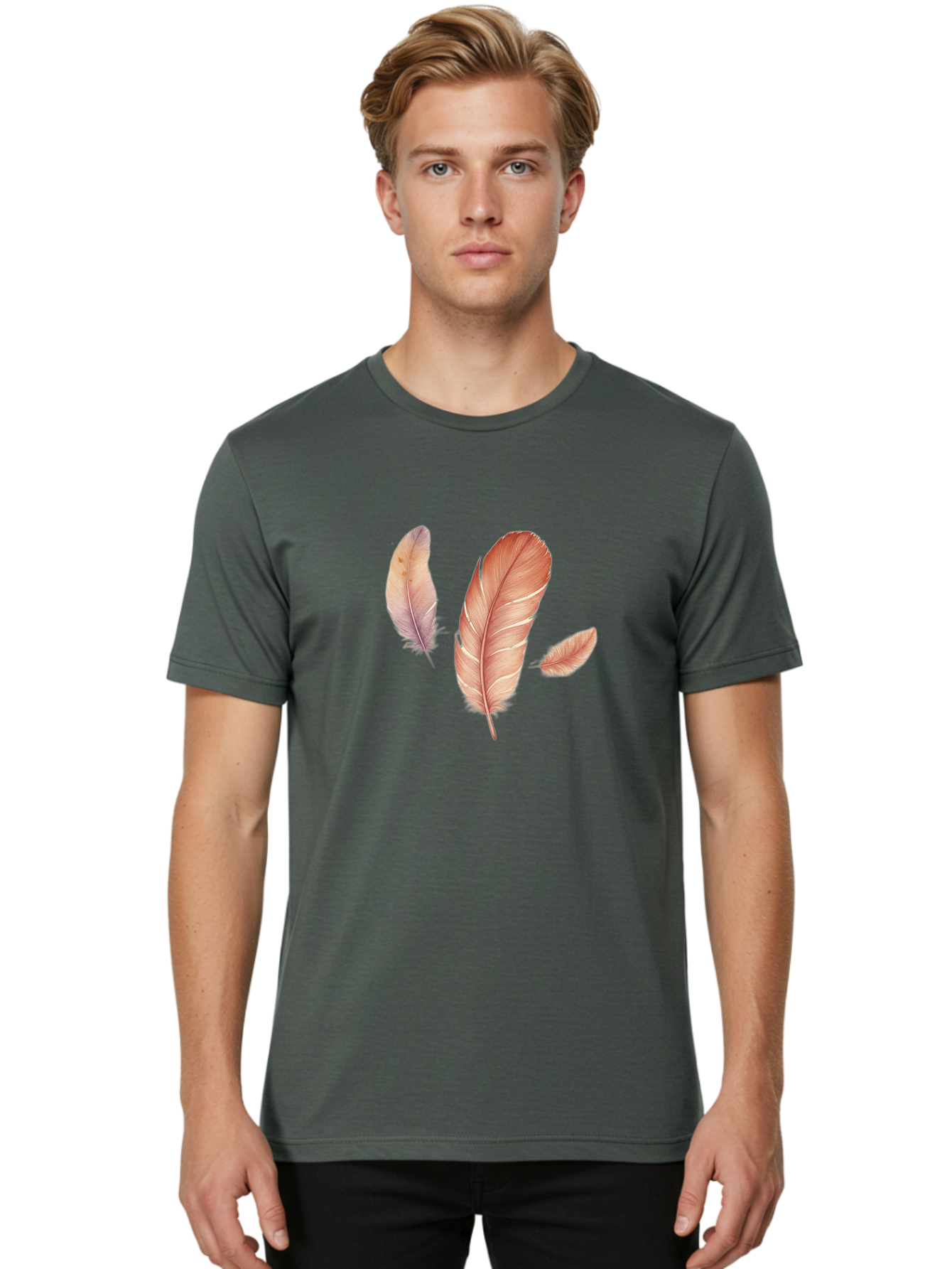 Feathers-2 Men'S Graphic Tee, 100% Cotton, Comfortable Casual Summer Wear, Machine Washable, Vintage Camera, Old Camera, Antique Camera, Black Camera, Classic Photography, Photography Equipment, Nostalgic Device, Film Camera, Camera Art Bai820
