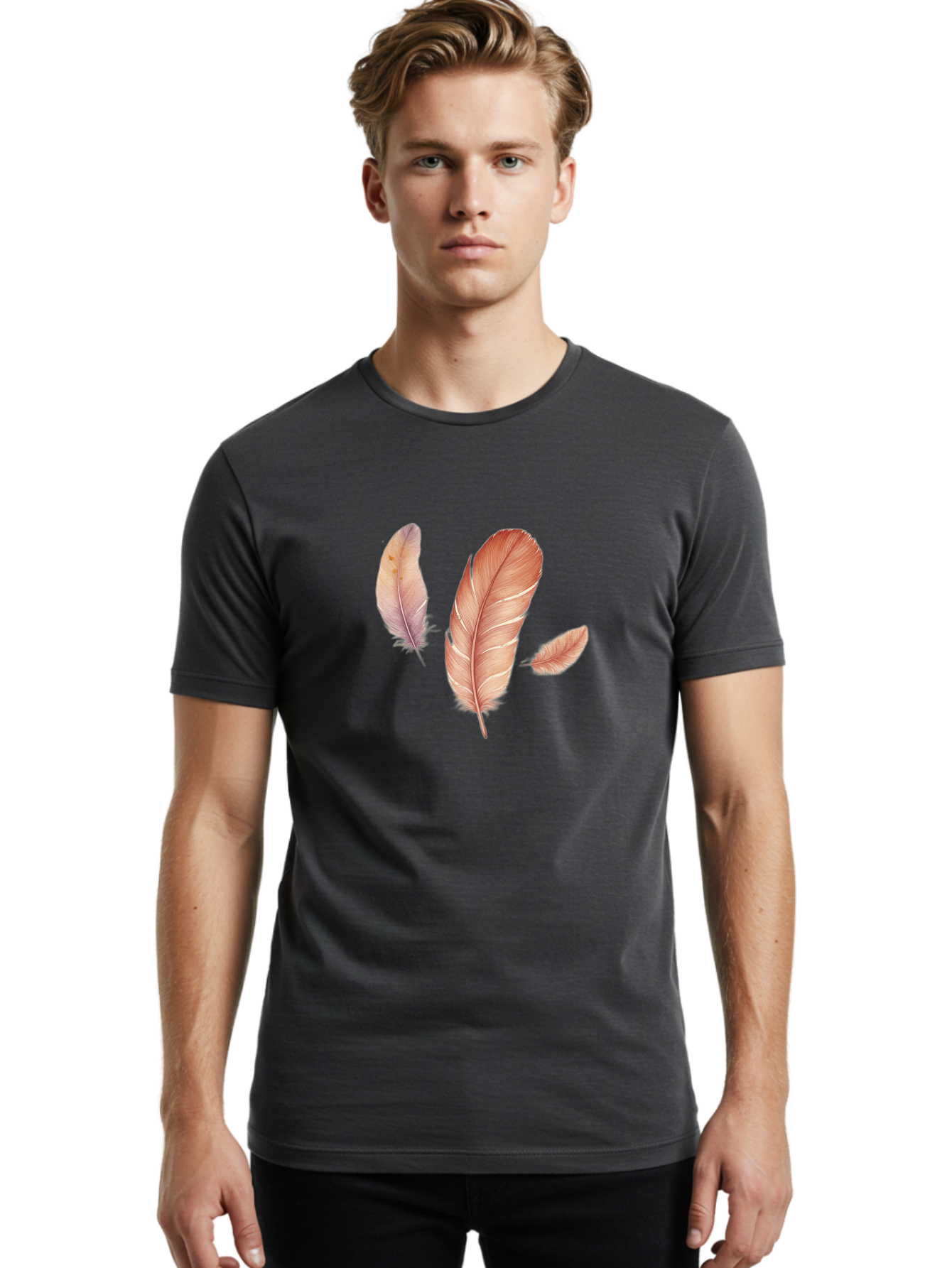 Feathers-2 Men'S Graphic Tee, 100% Cotton, Comfortable Casual Summer Wear, Machine Washable, Vintage Camera, Old Camera, Antique Camera, Black Camera, Classic Photography, Photography Equipment, Nostalgic Device, Film Camera, Camera Art Bai820