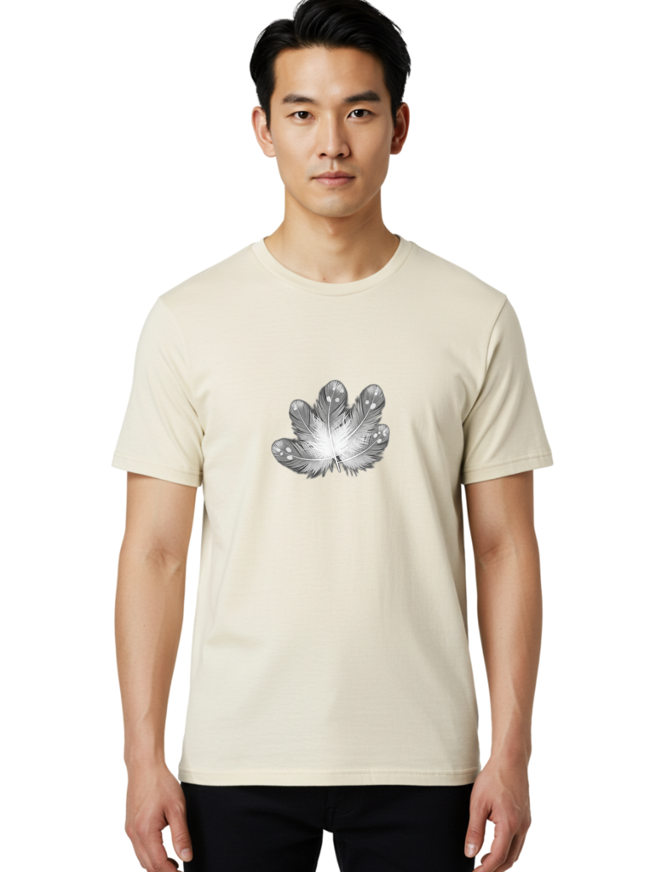 Feathers-3 Men'S Graphic Tee, 100% Cotton, Comfortable Casual Summer Wear, Machine Washable, Vintage Camera, Old Camera, Antique Camera, Black Camera, Classic Photography, Photography Equipment, Nostalgic Device, Film Camera, Camera Art Bai821