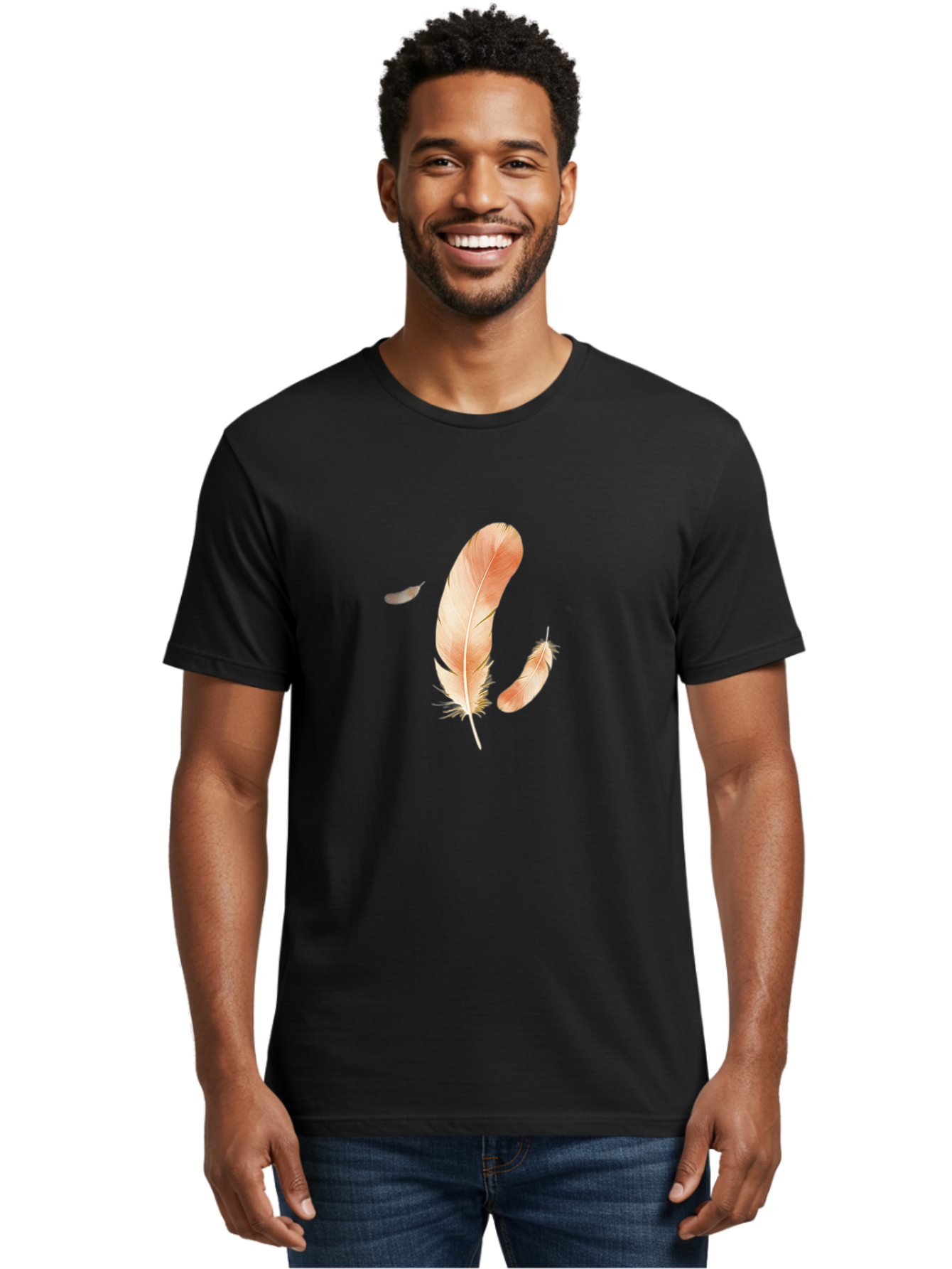 Feathers-4 Men'S Graphic Tee, 100% Cotton, Comfortable Casual Summer Wear, Machine Washable, Vintage Camera, Old Camera, Antique Camera, Black Camera, Classic Photography, Photography Equipment, Nostalgic Device, Film Camera, Camera Art Bai822