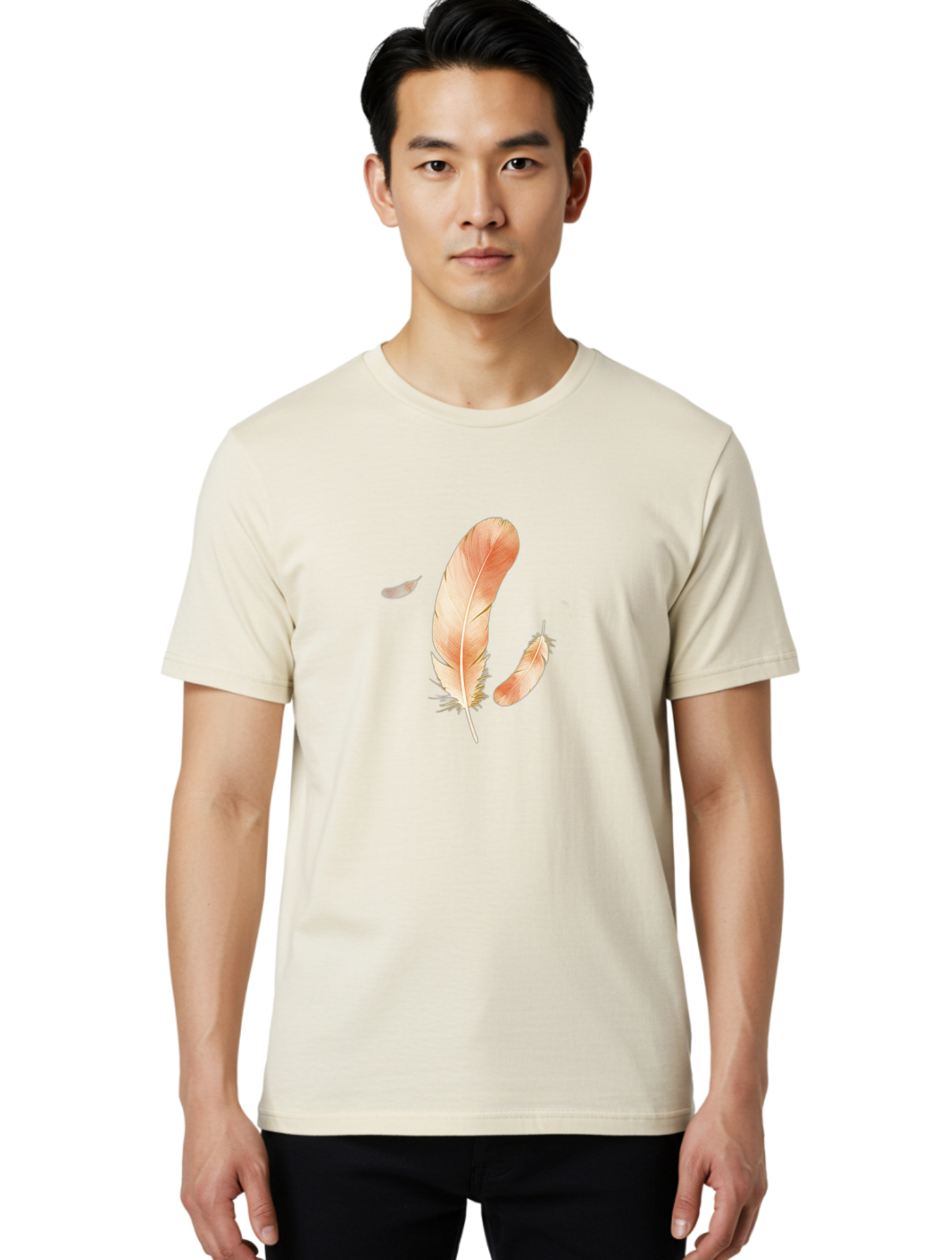 Feathers-4 Men'S Graphic Tee, 100% Cotton, Comfortable Casual Summer Wear, Machine Washable, Vintage Camera, Old Camera, Antique Camera, Black Camera, Classic Photography, Photography Equipment, Nostalgic Device, Film Camera, Camera Art Bai822