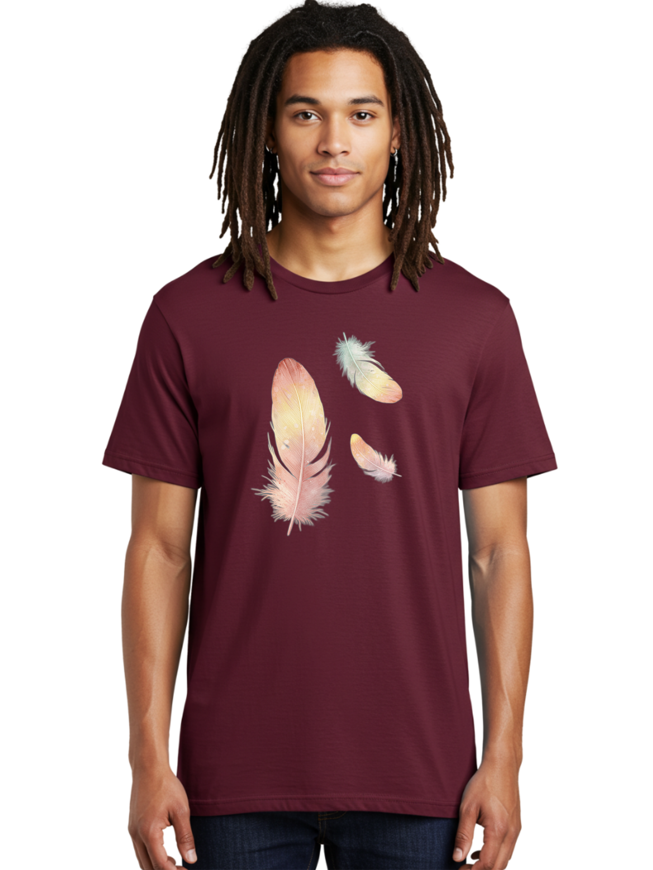 Feathers-5 Men'S Graphic Tee, 100% Cotton, Comfortable Casual Summer Wear, Machine Washable, Vintage Camera, Old Camera, Antique Camera, Black Camera, Classic Photography, Photography Equipment, Nostalgic Device, Film Camera, Camera Art Bai823