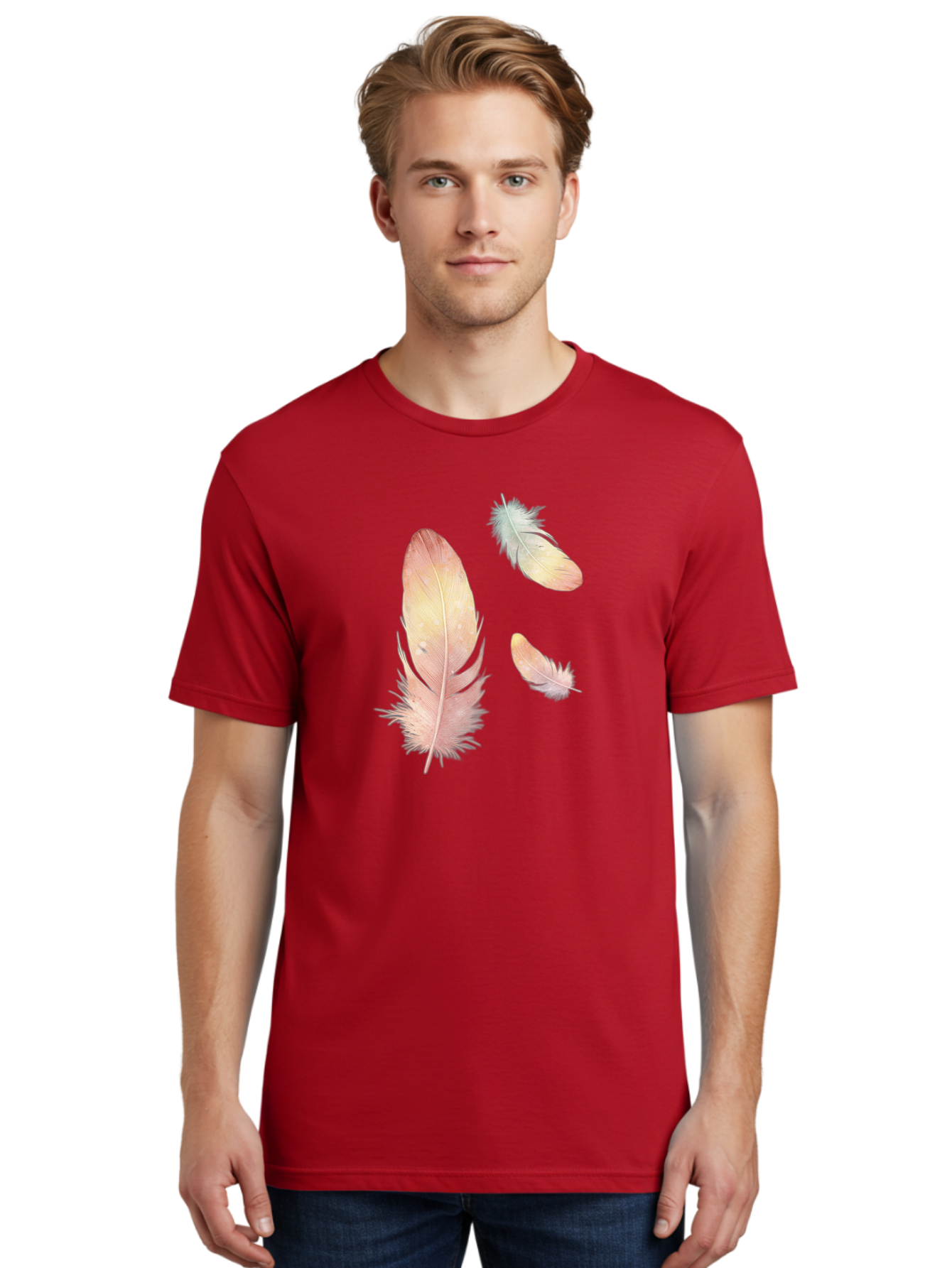 Feathers-5 Men'S Graphic Tee, 100% Cotton, Comfortable Casual Summer Wear, Machine Washable, Vintage Camera, Old Camera, Antique Camera, Black Camera, Classic Photography, Photography Equipment, Nostalgic Device, Film Camera, Camera Art Bai823