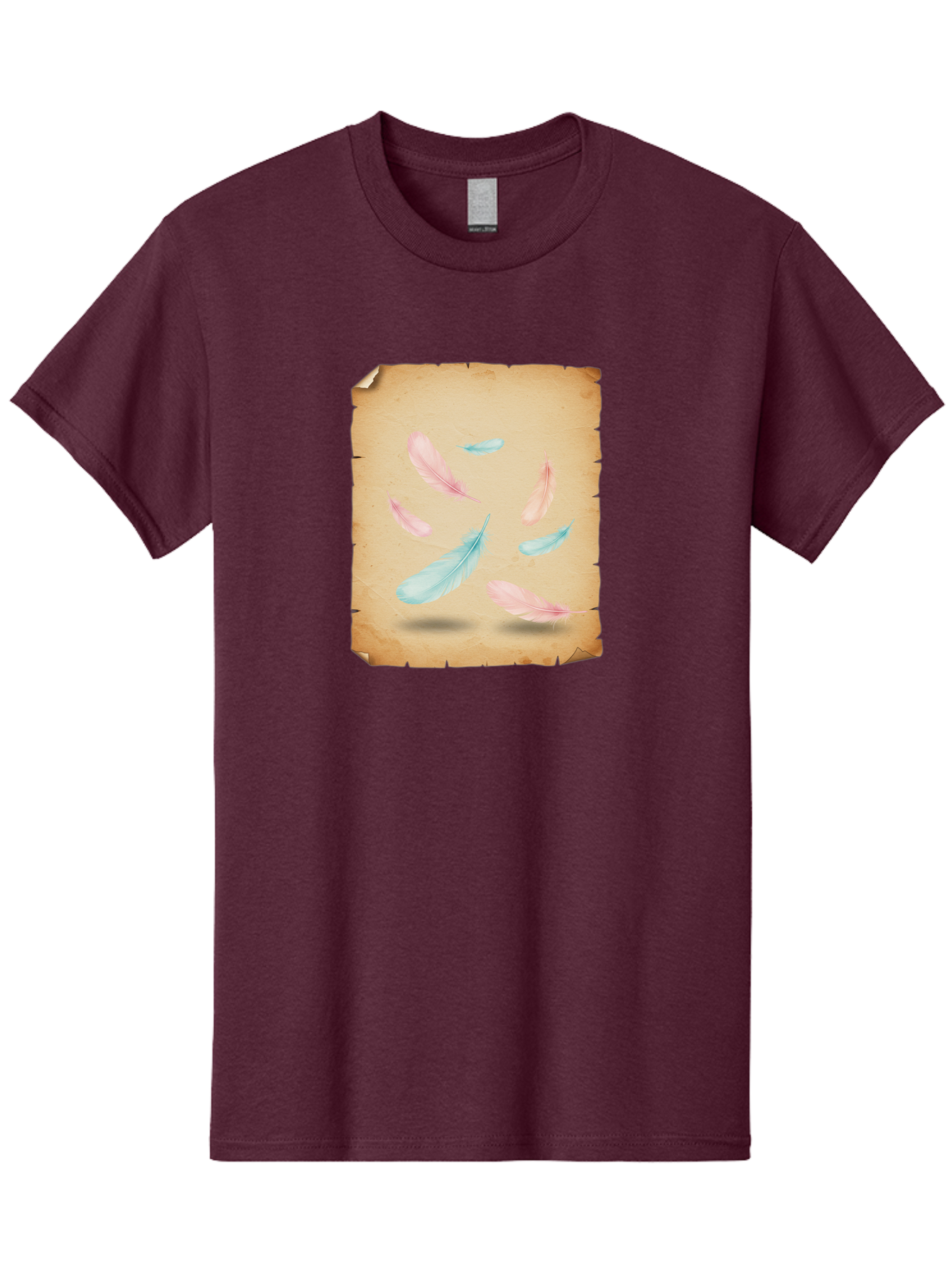 Feathers-On-Aged-Paper Men'S Graphic Tee, 100% Cotton, Comfortable Casual Summer Wear, Machine Washable, Vintage Camera, Old Camera, Antique Camera, Black Camera, Classic Photography, Photography Equipment, Nostalgic Device, Film Camera, Bai828