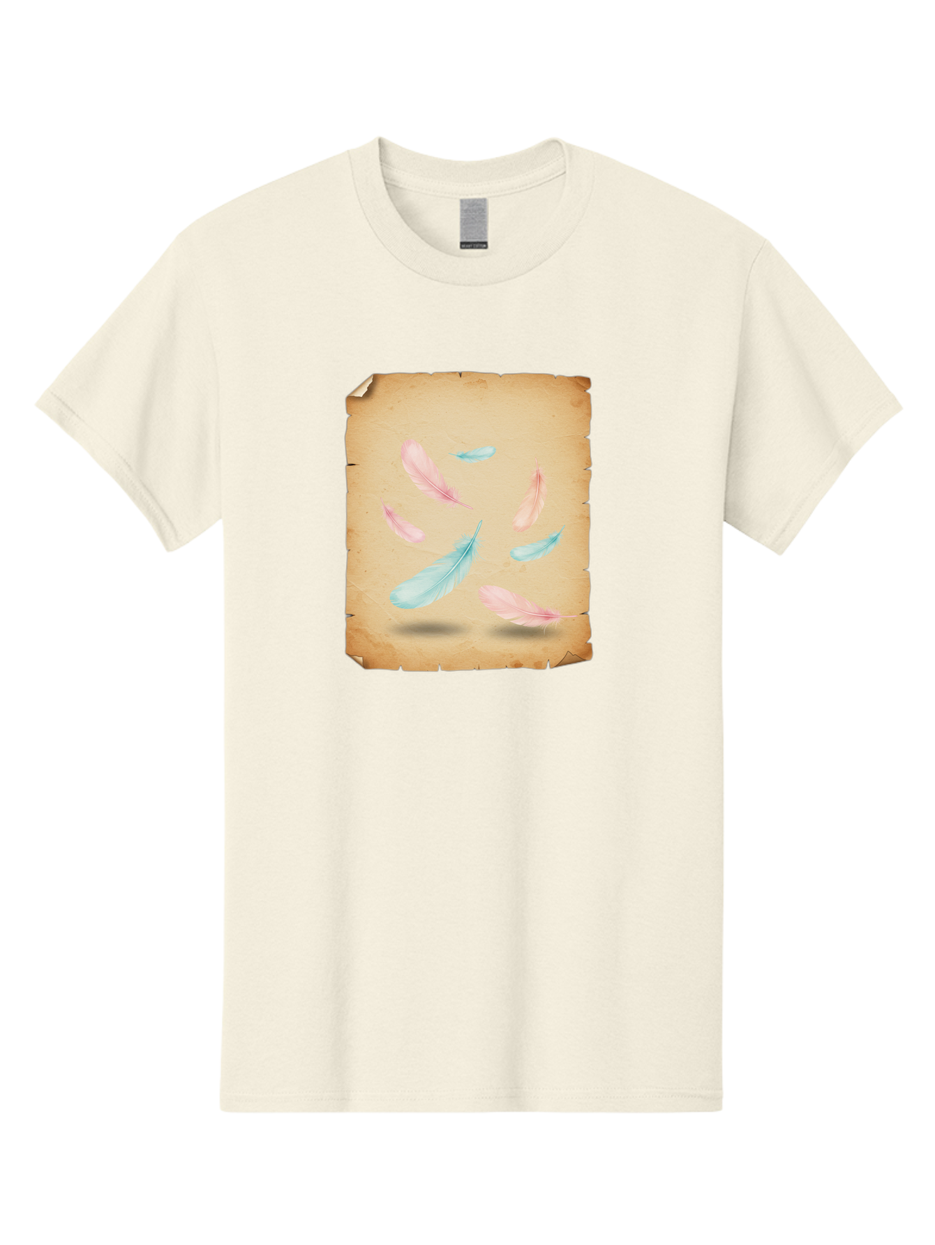Feathers-On-Aged-Paper Men'S Graphic Tee, 100% Cotton, Comfortable Casual Summer Wear, Machine Washable, Vintage Camera, Old Camera, Antique Camera, Black Camera, Classic Photography, Photography Equipment, Nostalgic Device, Film Camera, Bai828