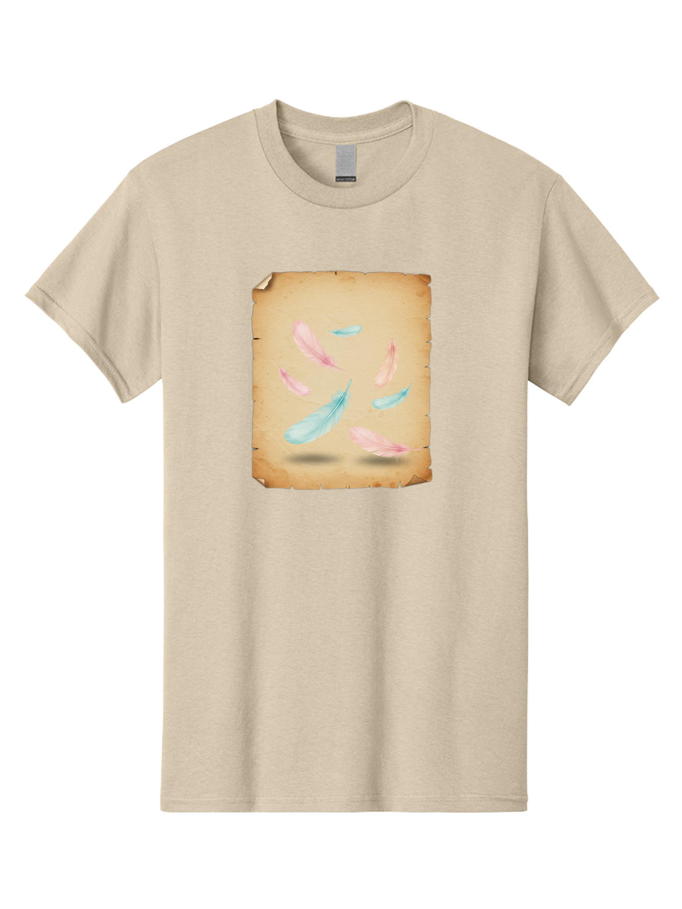 Feathers-On-Aged-Paper Men'S Graphic Tee, 100% Cotton, Comfortable Casual Summer Wear, Machine Washable, Vintage Camera, Old Camera, Antique Camera, Black Camera, Classic Photography, Photography Equipment, Nostalgic Device, Film Camera, Bai828