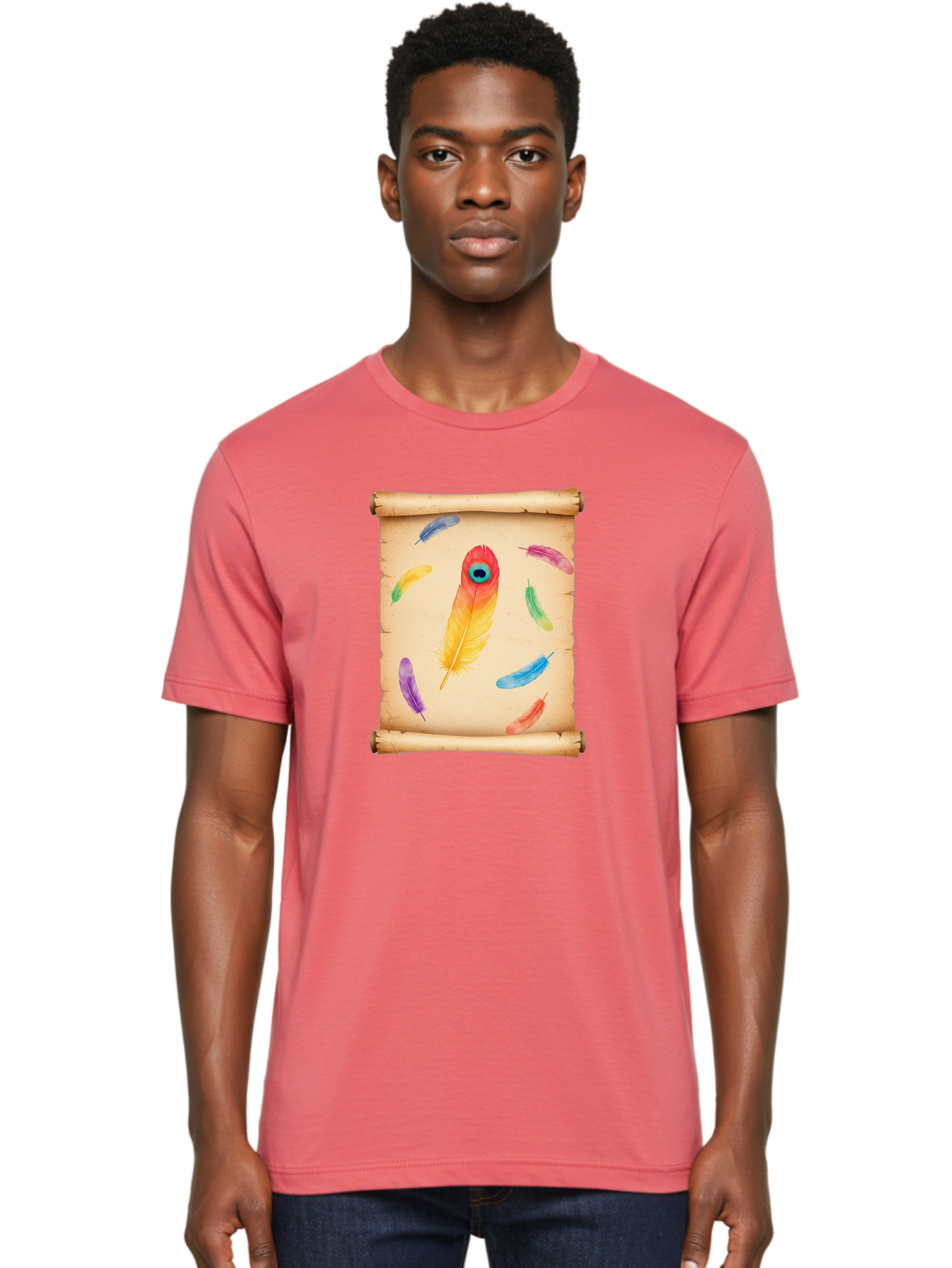 Feathers-On-Parchment Men'S Graphic Tee, 100% Cotton, Comfortable Casual Summer Wear, Machine Washable, Vintage Camera, Old Camera, Antique Camera, Black Camera, Classic Photography, Photography Equipment, Nostalgic Device, Film Camera, Bai830