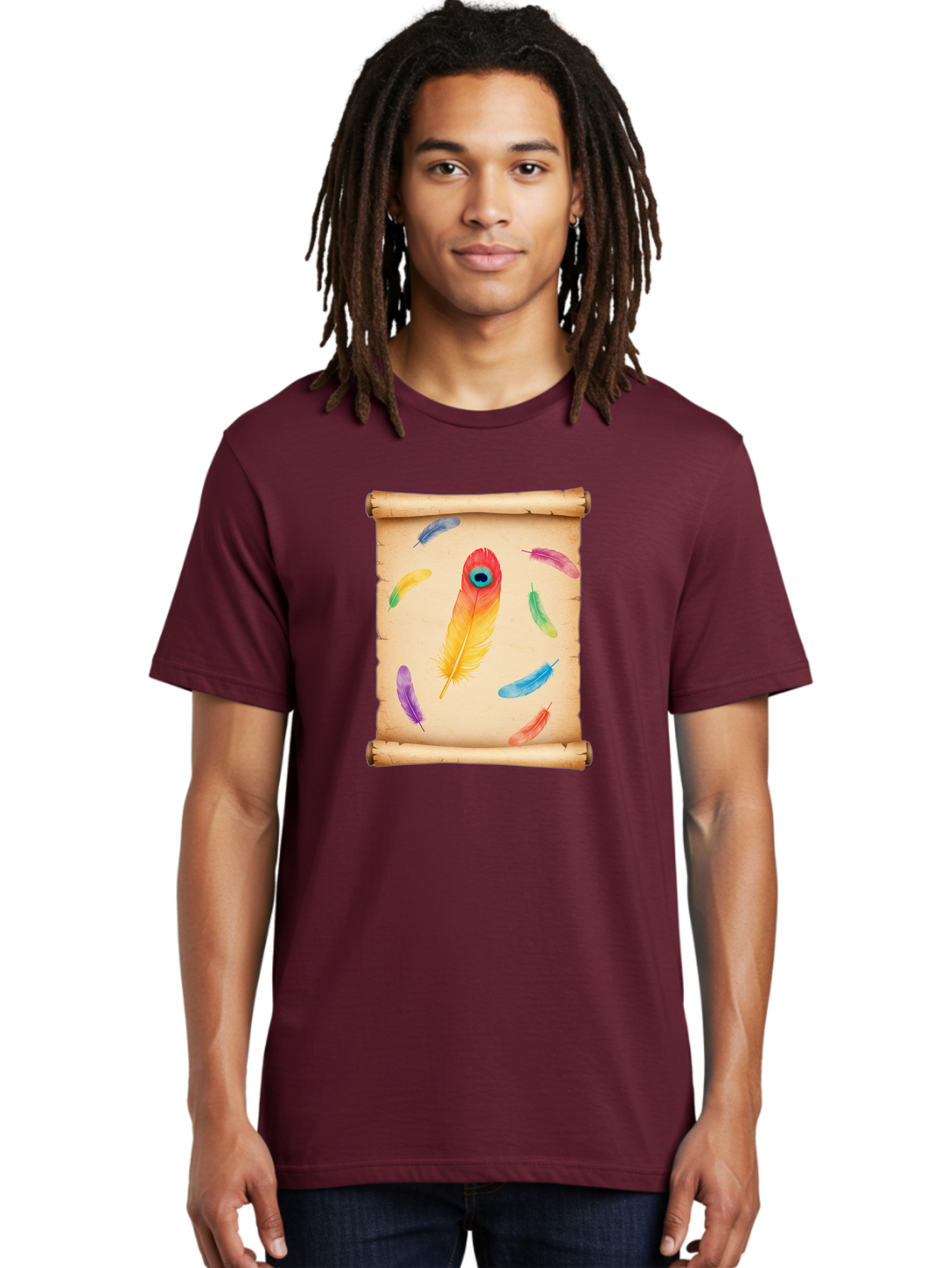 Feathers-On-Parchment Men'S Graphic Tee, 100% Cotton, Comfortable Casual Summer Wear, Machine Washable, Vintage Camera, Old Camera, Antique Camera, Black Camera, Classic Photography, Photography Equipment, Nostalgic Device, Film Camera, Bai830