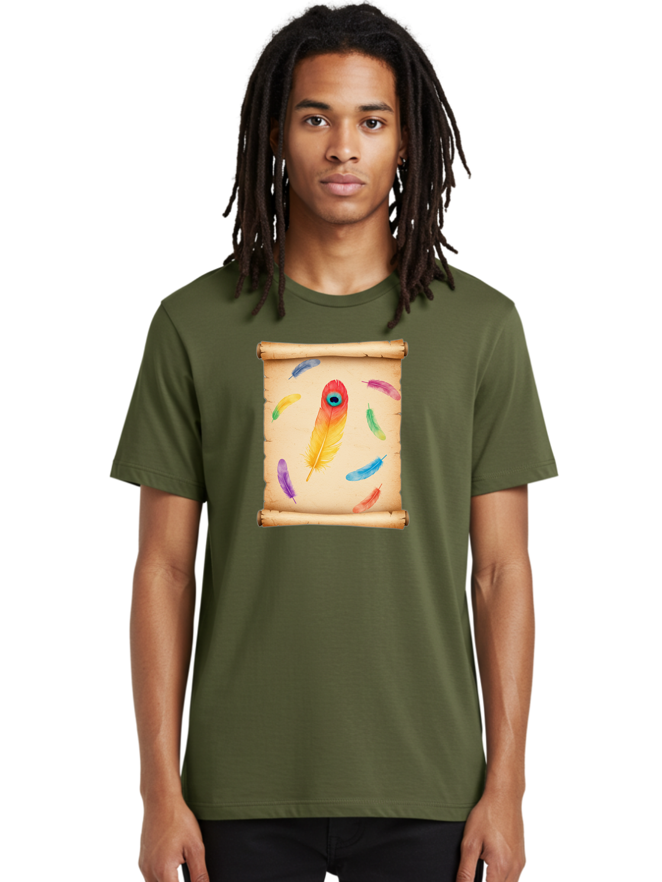 Feathers-On-Parchment Men'S Graphic Tee, 100% Cotton, Comfortable Casual Summer Wear, Machine Washable, Vintage Camera, Old Camera, Antique Camera, Black Camera, Classic Photography, Photography Equipment, Nostalgic Device, Film Camera, Bai830