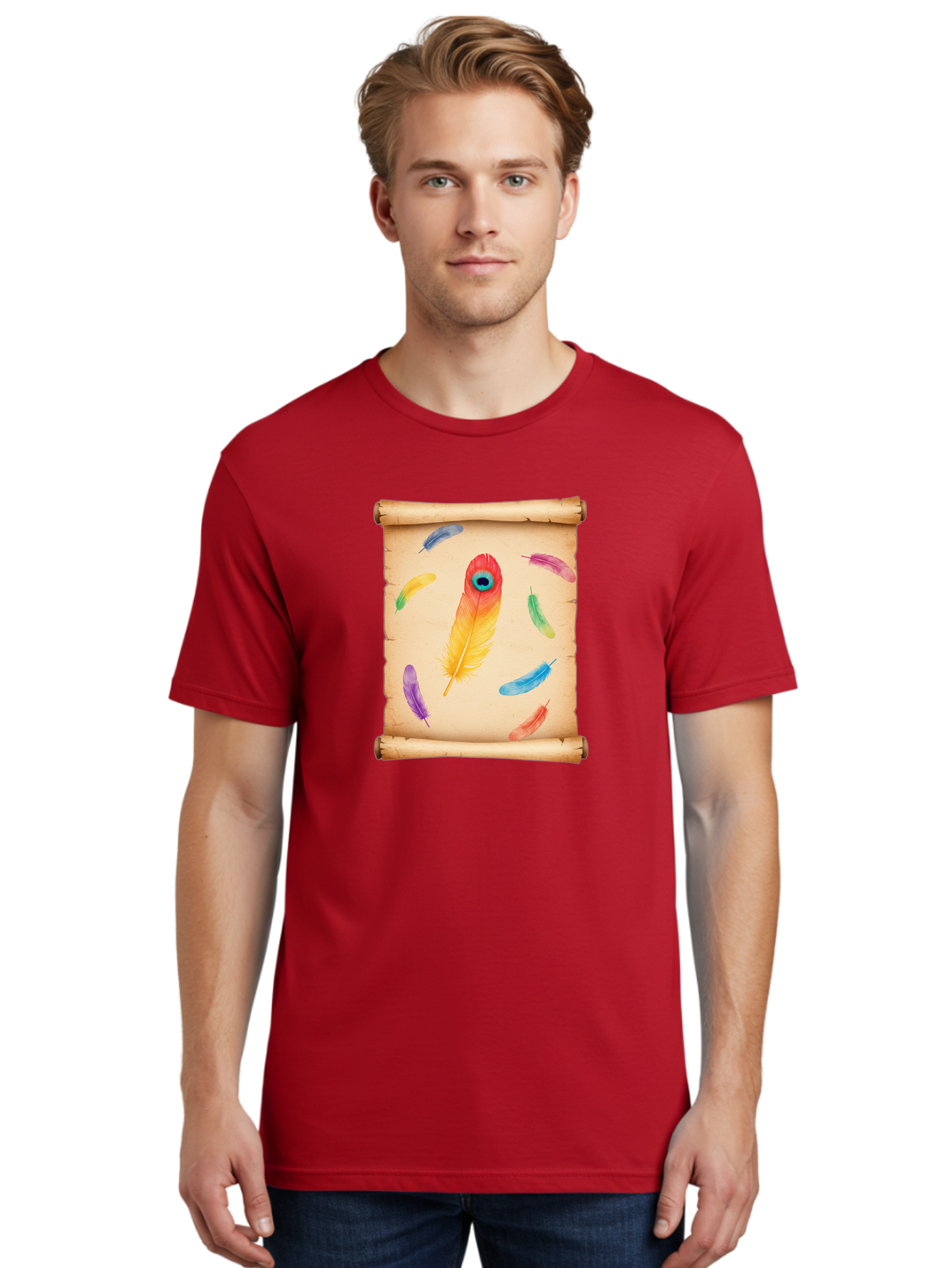 Feathers-On-Parchment Men'S Graphic Tee, 100% Cotton, Comfortable Casual Summer Wear, Machine Washable, Vintage Camera, Old Camera, Antique Camera, Black Camera, Classic Photography, Photography Equipment, Nostalgic Device, Film Camera, Bai830