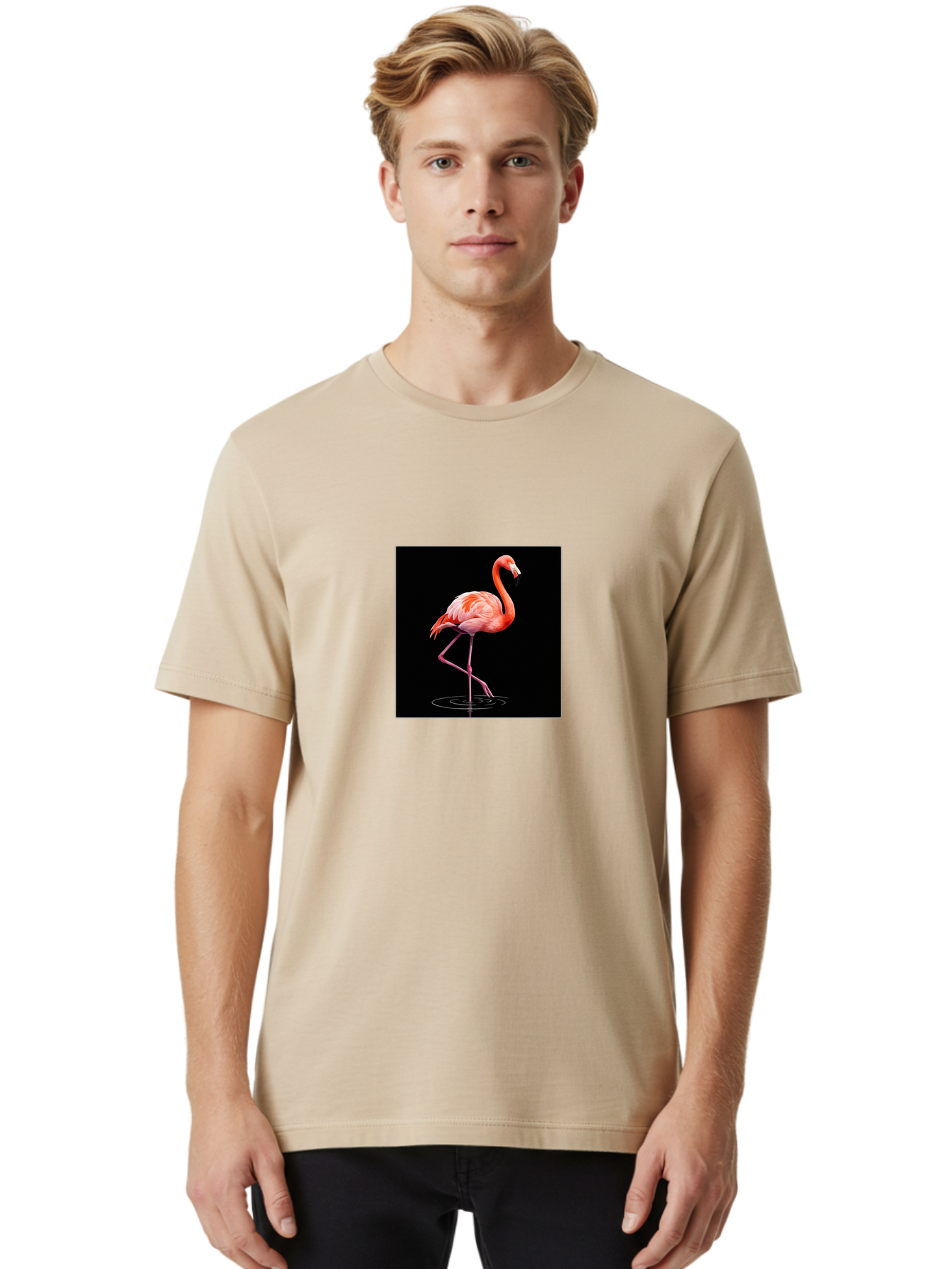 Flamingo-2 Men'S Graphic Tee, 100% Cotton, Comfortable Casual Summer Wear, Machine Washable, Vintage Camera, Old Camera, Antique Camera, Black Camera, Classic Photography, Photography Equipment, Nostalgic Device, Film Camera, Camera Art Bai833