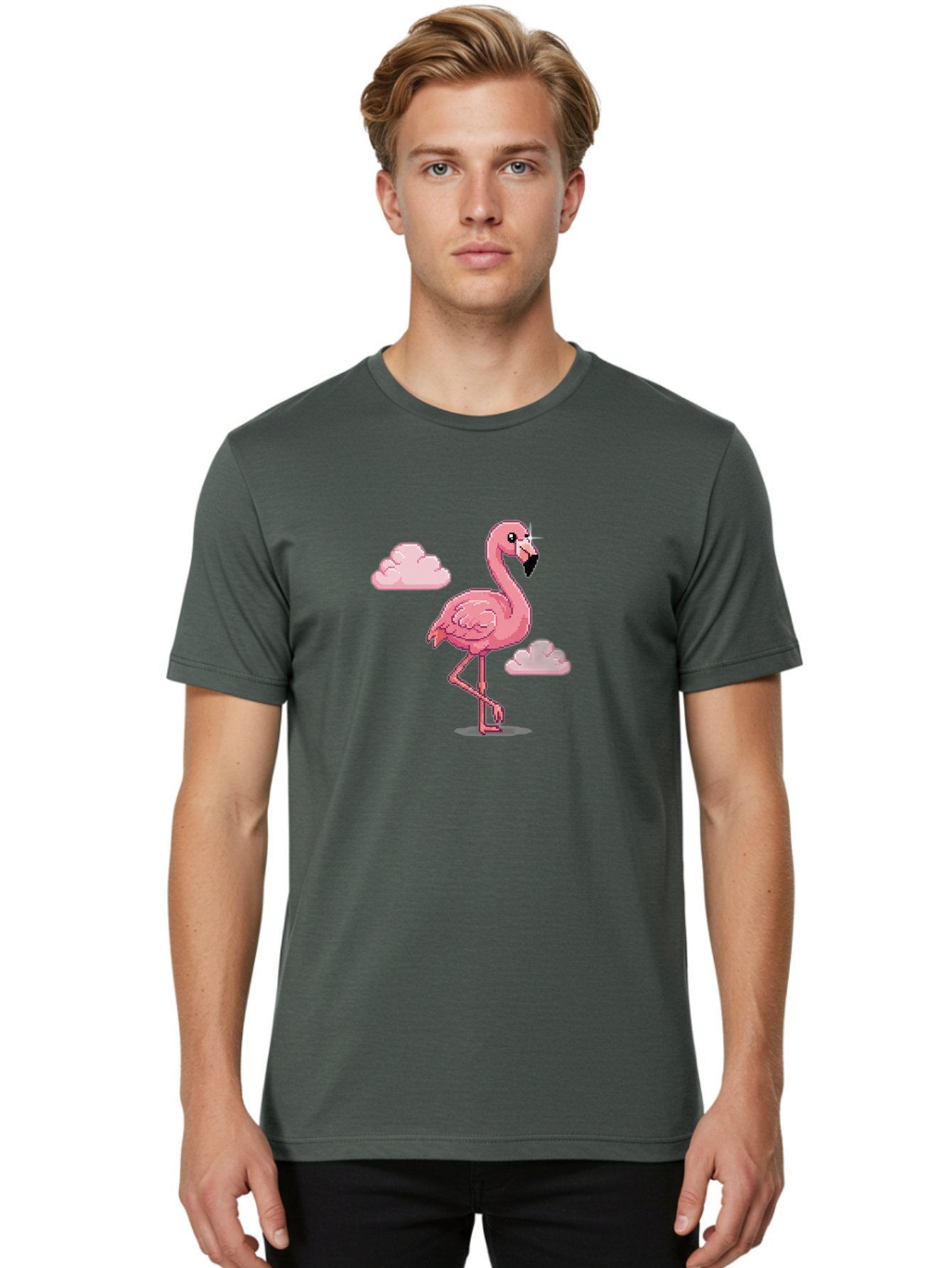 Flamingo-5 Men'S Graphic Tee, 100% Cotton, Comfortable Casual Summer Wear, Machine Washable, Vintage Camera, Old Camera, Antique Camera, Black Camera, Classic Photography, Photography Equipment, Nostalgic Device, Film Camera, Camera Art Bai836