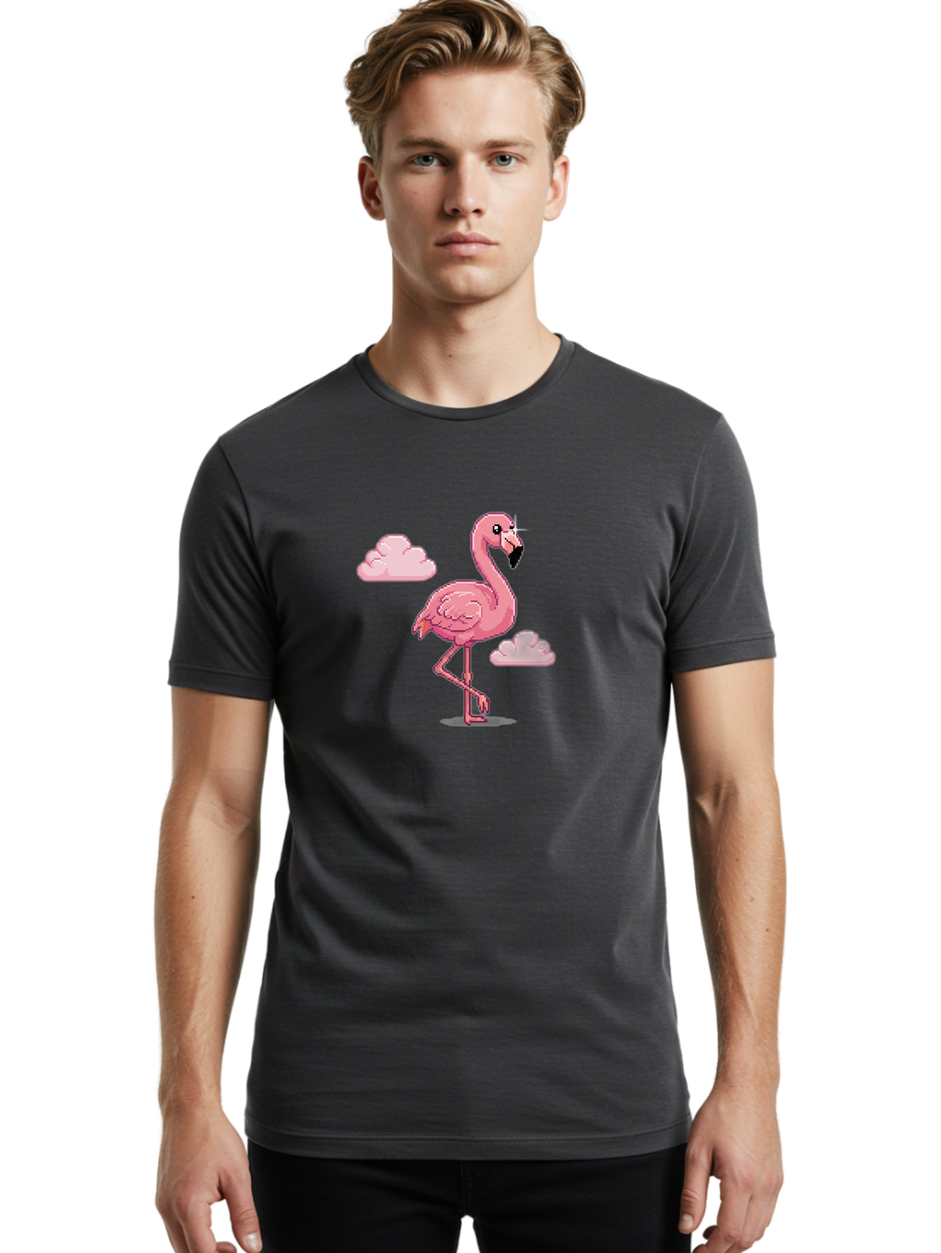 Flamingo-5 Men'S Graphic Tee, 100% Cotton, Comfortable Casual Summer Wear, Machine Washable, Vintage Camera, Old Camera, Antique Camera, Black Camera, Classic Photography, Photography Equipment, Nostalgic Device, Film Camera, Camera Art Bai836