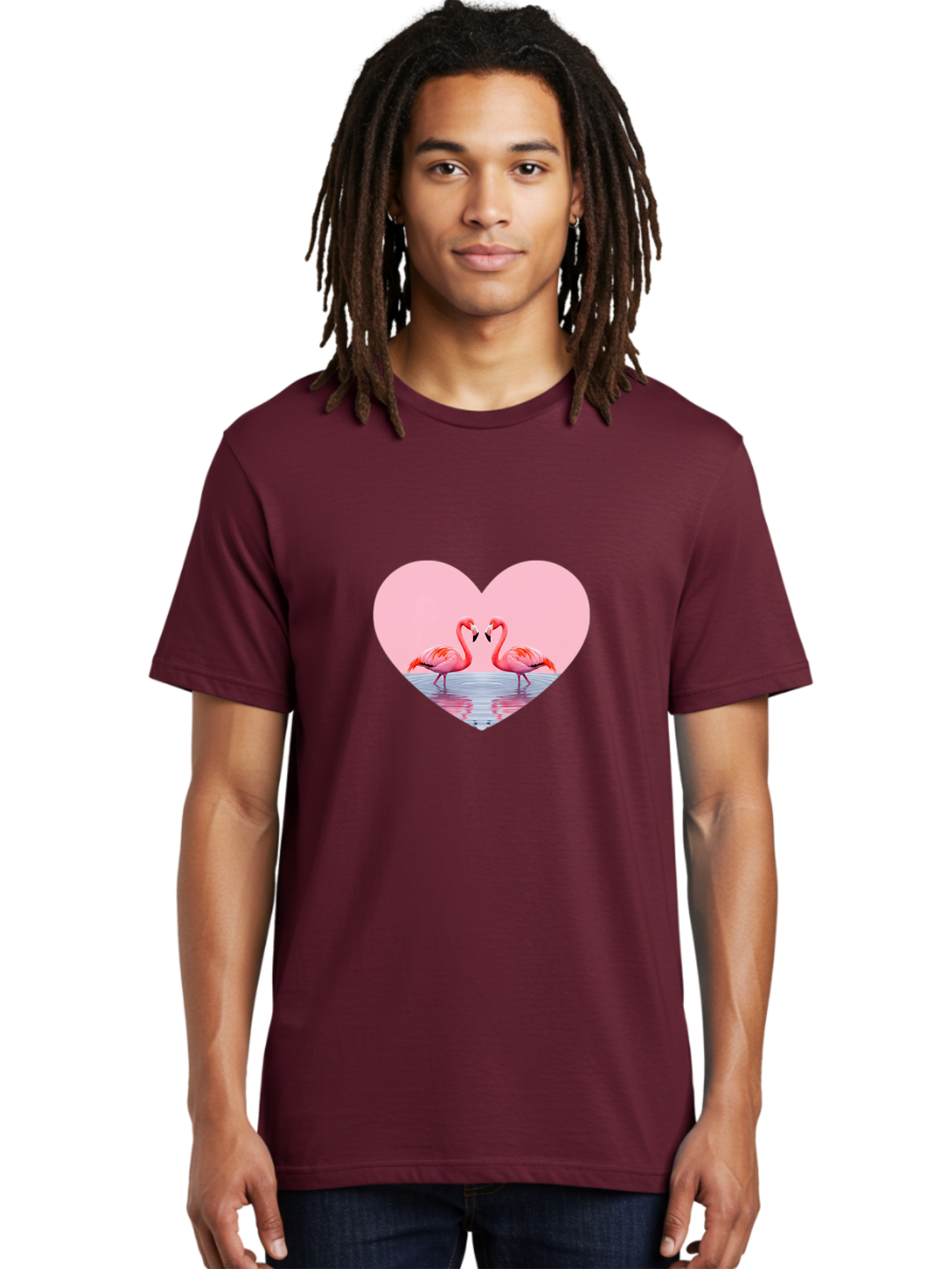 Flamingo-Couple-Heart Men'S Graphic Tee, 100% Cotton, Comfortable Casual Summer Wear, Machine Washable, Vintage Camera, Old Camera, Antique Camera, Black Camera, Classic Photography, Photography Equipment, Nostalgic Device, Film Camera, Bai840