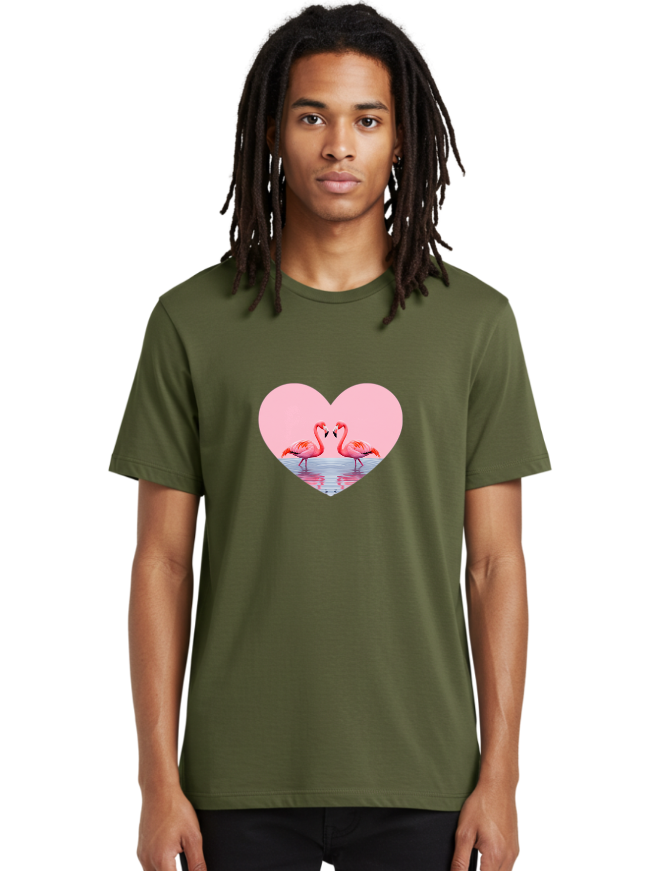 Flamingo-Couple-Heart Men'S Graphic Tee, 100% Cotton, Comfortable Casual Summer Wear, Machine Washable, Vintage Camera, Old Camera, Antique Camera, Black Camera, Classic Photography, Photography Equipment, Nostalgic Device, Film Camera, Bai840