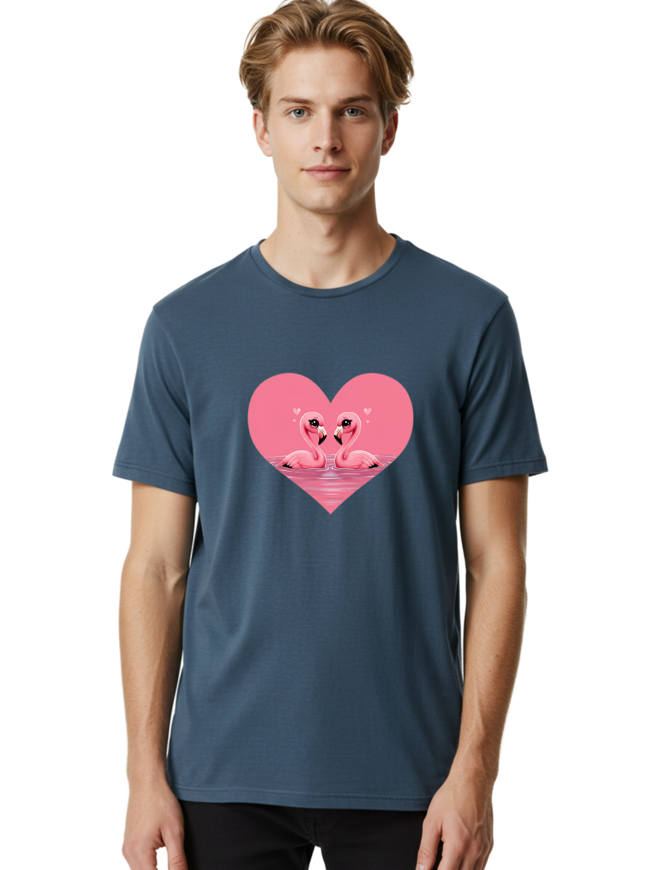 Flamingo-Couple Men'S Graphic Tee, 100% Cotton, Comfortable Casual Summer Wear, Machine Washable, Vintage Camera, Old Camera, Antique Camera, Black Camera, Classic Photography, Photography Equipment, Nostalgic Device, Film Camera, Camera Art Bai841