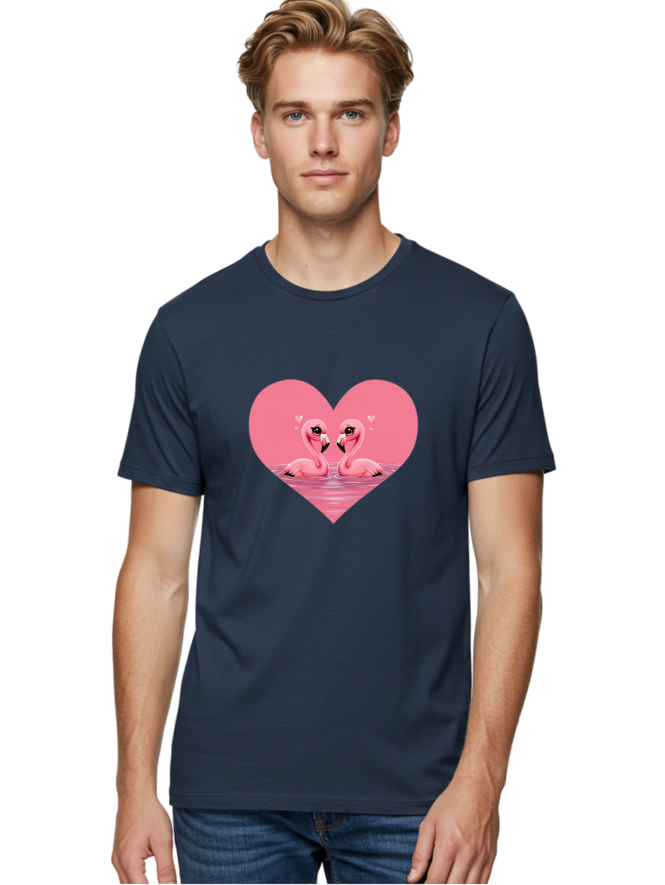 Flamingo-Couple Men'S Graphic Tee, 100% Cotton, Comfortable Casual Summer Wear, Machine Washable, Vintage Camera, Old Camera, Antique Camera, Black Camera, Classic Photography, Photography Equipment, Nostalgic Device, Film Camera, Camera Art Bai841