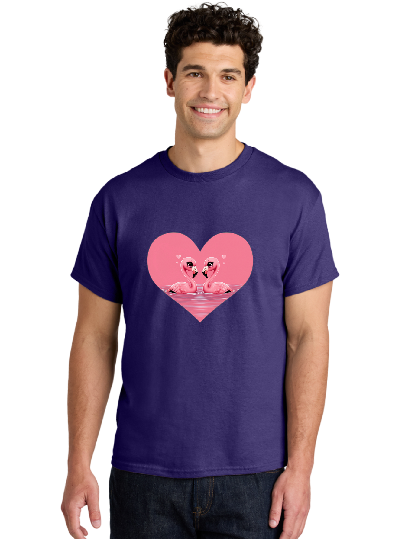Flamingo-Couple Men'S Graphic Tee, 100% Cotton, Comfortable Casual Summer Wear, Machine Washable, Vintage Camera, Old Camera, Antique Camera, Black Camera, Classic Photography, Photography Equipment, Nostalgic Device, Film Camera, Camera Art Bai841