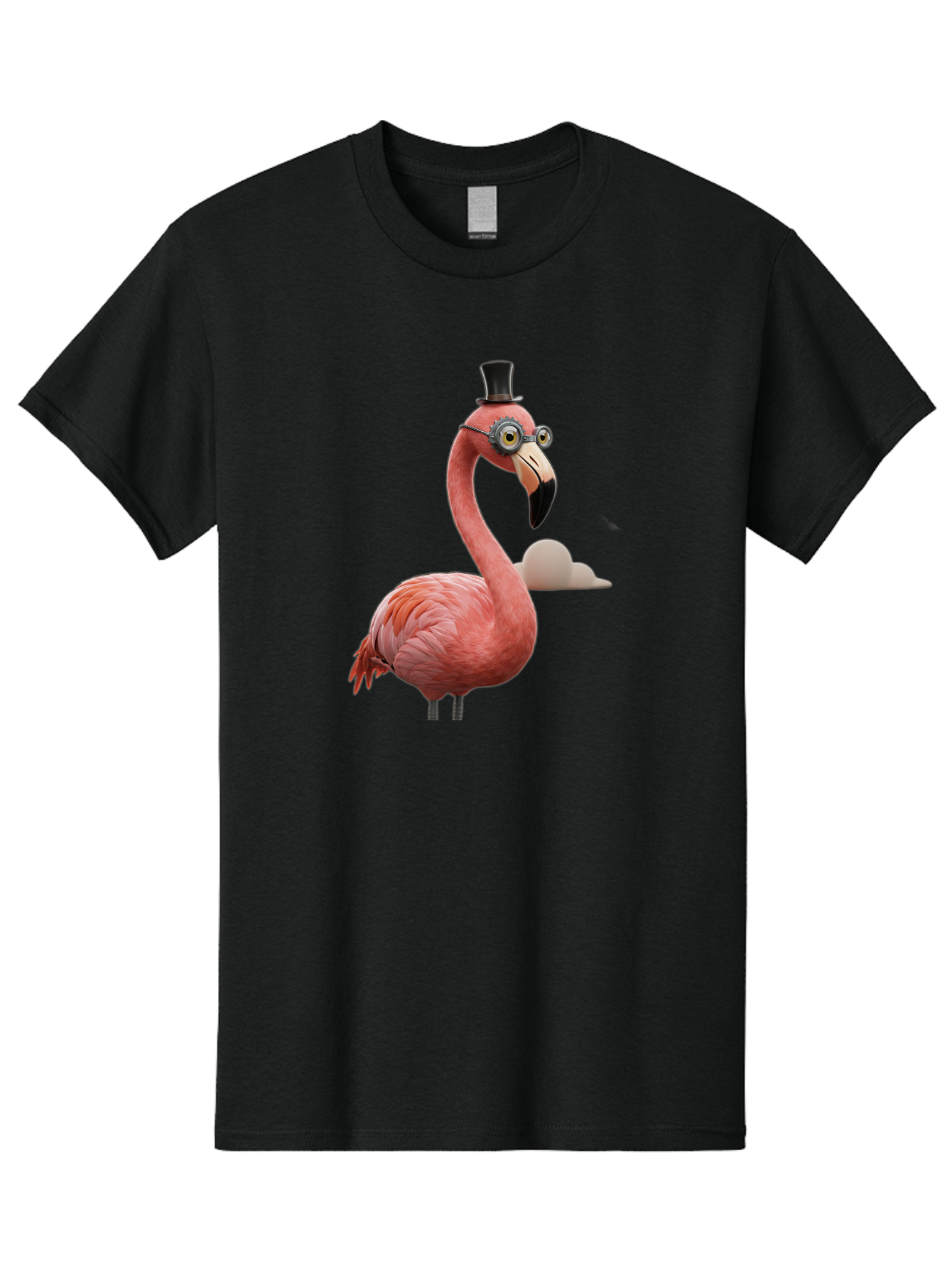 Flamingo-In-Top-Hat Men'S Graphic Tee, 100% Cotton, Comfortable Casual Summer Wear, Machine Washable, Vintage Camera, Old Camera, Antique Camera, Black Camera, Classic Photography, Photography Equipment, Nostalgic Device, Film Camera, Bai844