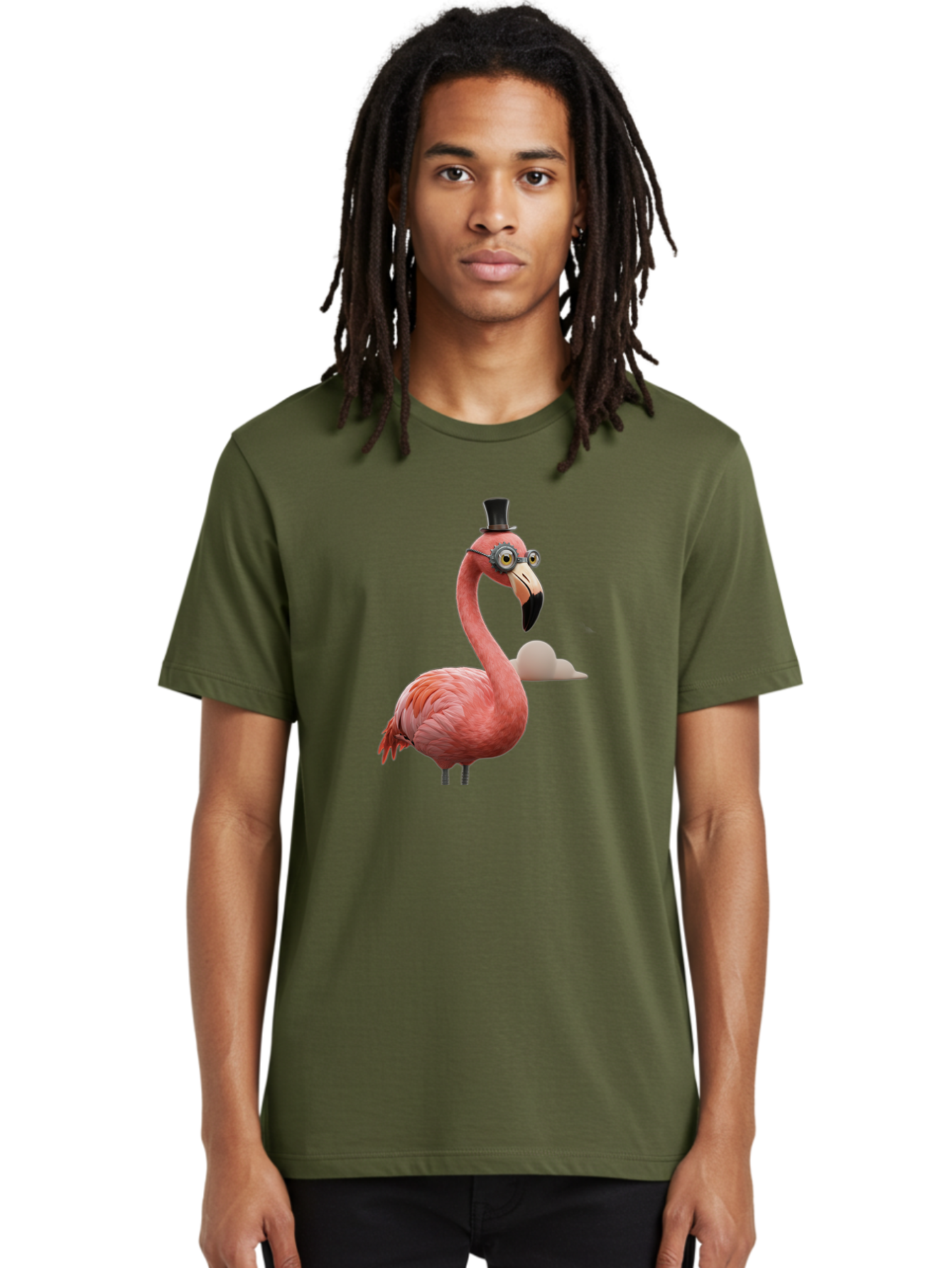 Flamingo-In-Top-Hat Men'S Graphic Tee, 100% Cotton, Comfortable Casual Summer Wear, Machine Washable, Vintage Camera, Old Camera, Antique Camera, Black Camera, Classic Photography, Photography Equipment, Nostalgic Device, Film Camera, Bai844